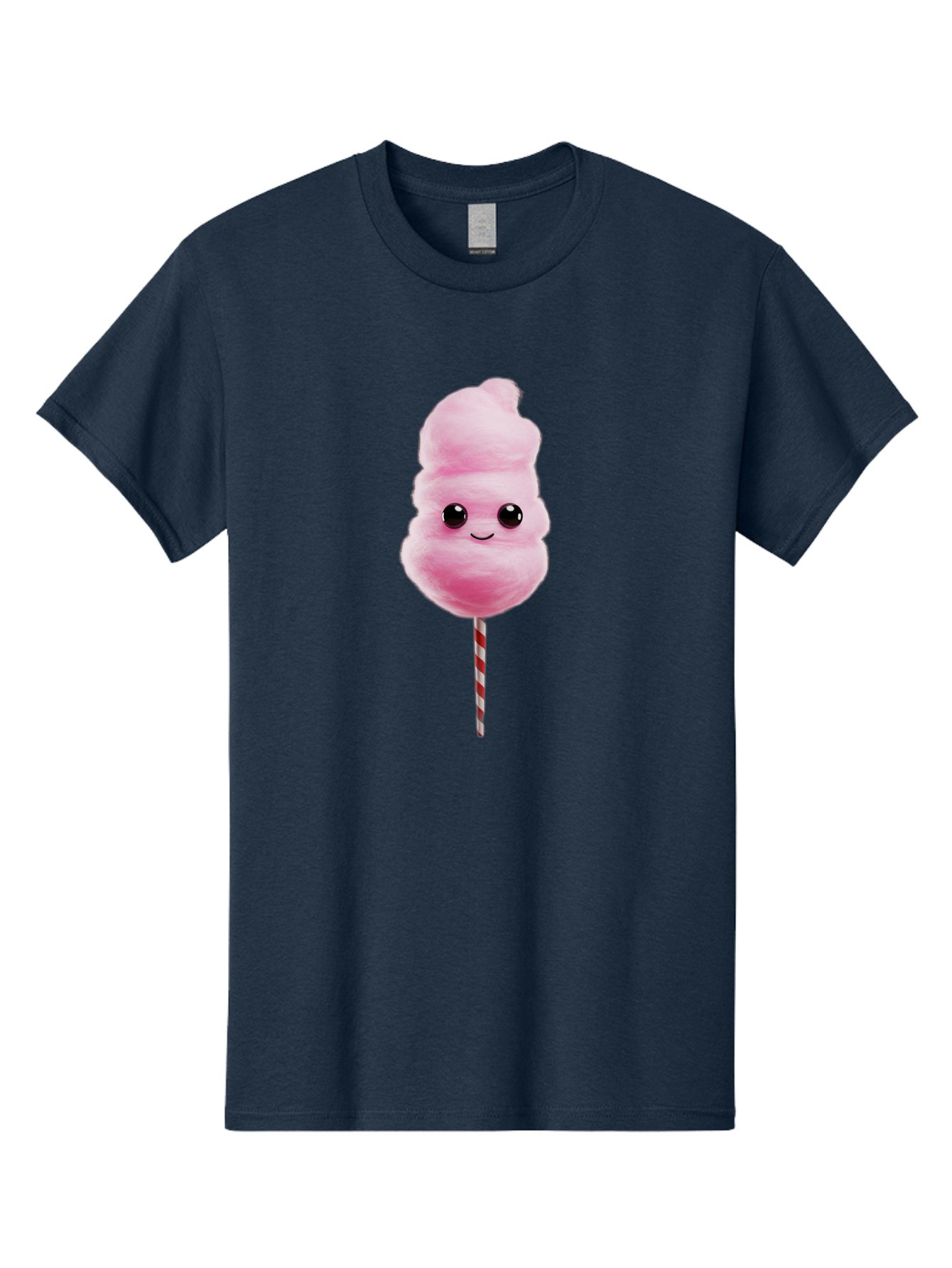 Cotton-Candy-8 Men'S Graphic Tee, 100% Cotton, Comfortable Casual Summer Wear, Machine Washable, Pink Cotton Candy, Cartoon Character, Smiling Face, Sweet Treat, Fluffy Texture, Carnival Delight, Fairground Fun, Children'S Party, Bac916