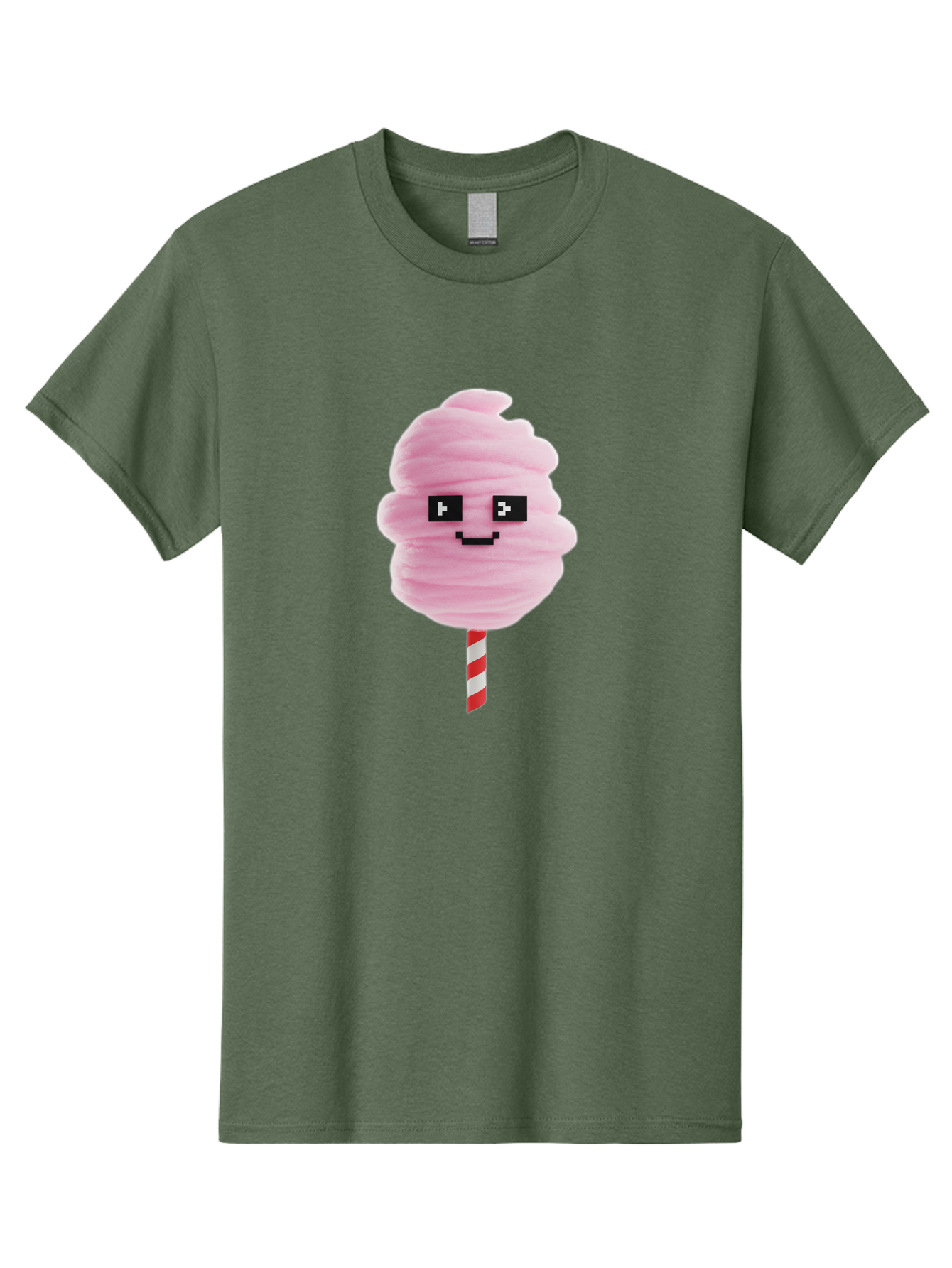 Cotton-Candy-9 Men'S Graphic Tee, 100% Cotton, Comfortable Casual Summer Wear, Machine Washable, Pink Cotton Candy, Sweet Treat, Funfair Snack, Carnival Delight, Sugary Pleasure, Happy Face, Cartoon Style Bac917