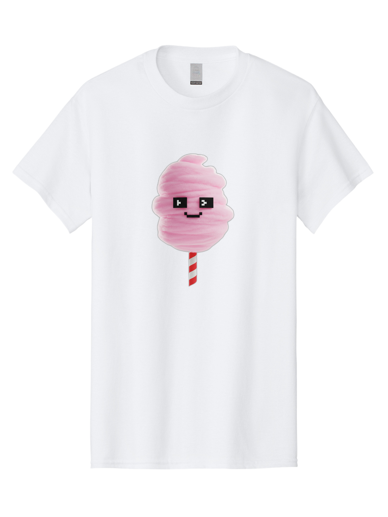 Cotton-Candy-9 Men'S Graphic Tee, 100% Cotton, Comfortable Casual Summer Wear, Machine Washable, Pink Cotton Candy, Sweet Treat, Funfair Snack, Carnival Delight, Sugary Pleasure, Happy Face, Cartoon Style Bac917