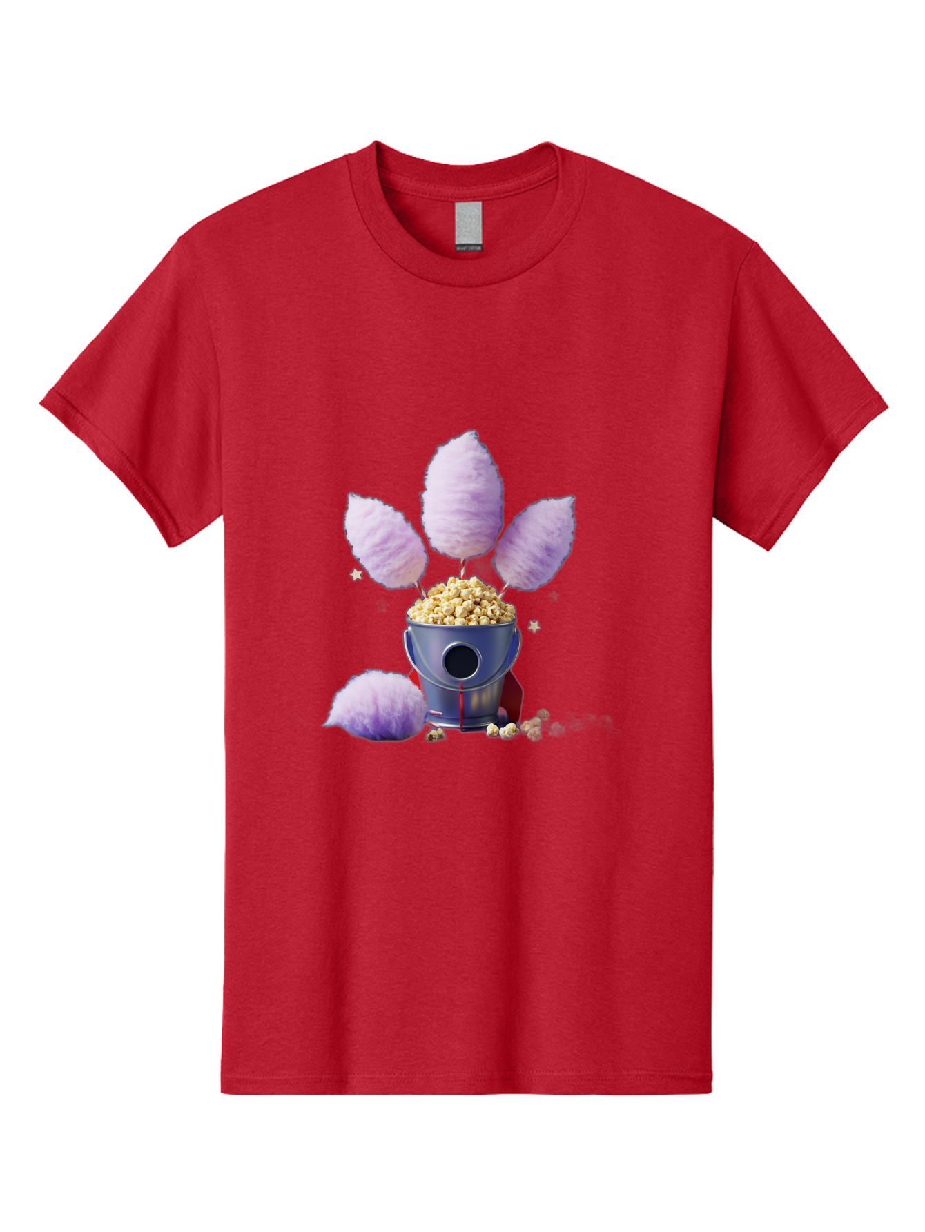 Cotton-Candy-Machine Men'S Graphic Tee, 100% Cotton, Comfortable Casual Summer Wear, Machine Washable, Cotton Candy Machine, Popcorn, Fluffy Treats, Carnival Delights, Sweet Tooth, Fun Snacks, Party Favors, Whimsical Dessert Bac922