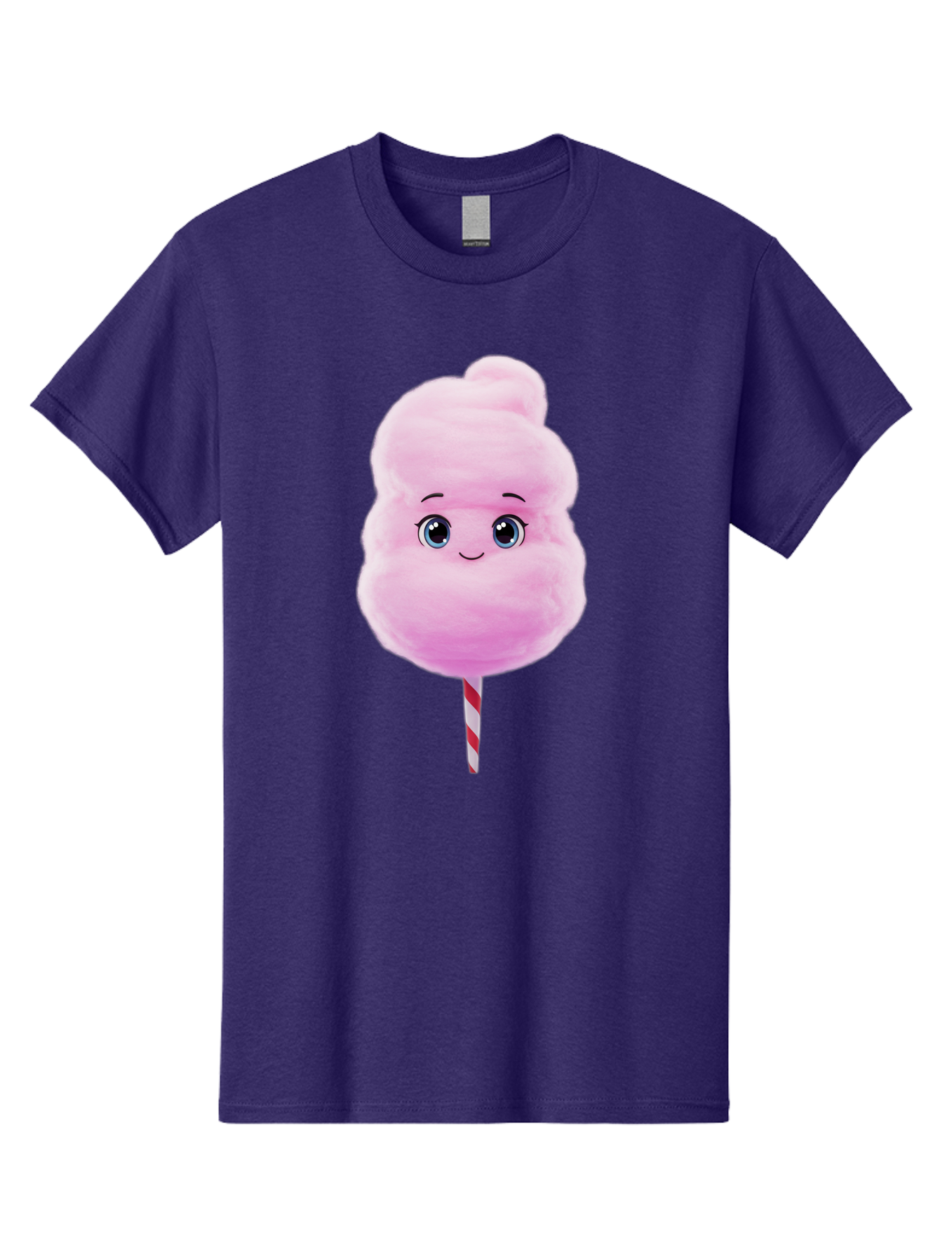 Cotton-Candy Men'S Graphic Tee, 100% Cotton, Comfortable Casual Summer Wear, Machine Washable, Pink Cotton Candy, Cartoon Character, Fluffy Treat, Sweet Snack, Fun Food, Playful Design, Cartoon Style, Fluffy Texture, Cute Face Bac923