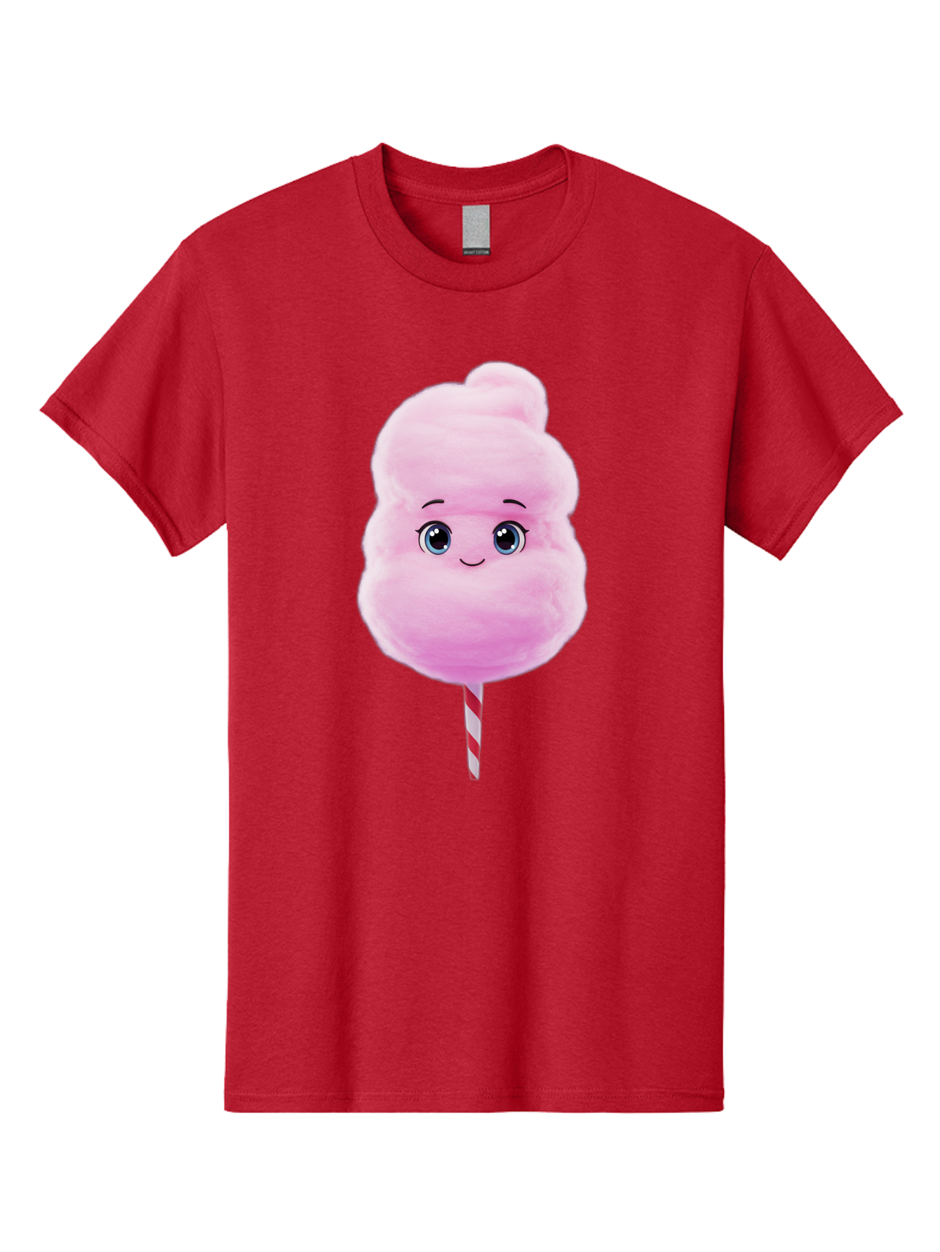 Cotton-Candy Men'S Graphic Tee, 100% Cotton, Comfortable Casual Summer Wear, Machine Washable, Pink Cotton Candy, Cartoon Character, Fluffy Treat, Sweet Snack, Fun Food, Playful Design, Cartoon Style, Fluffy Texture, Cute Face Bac923