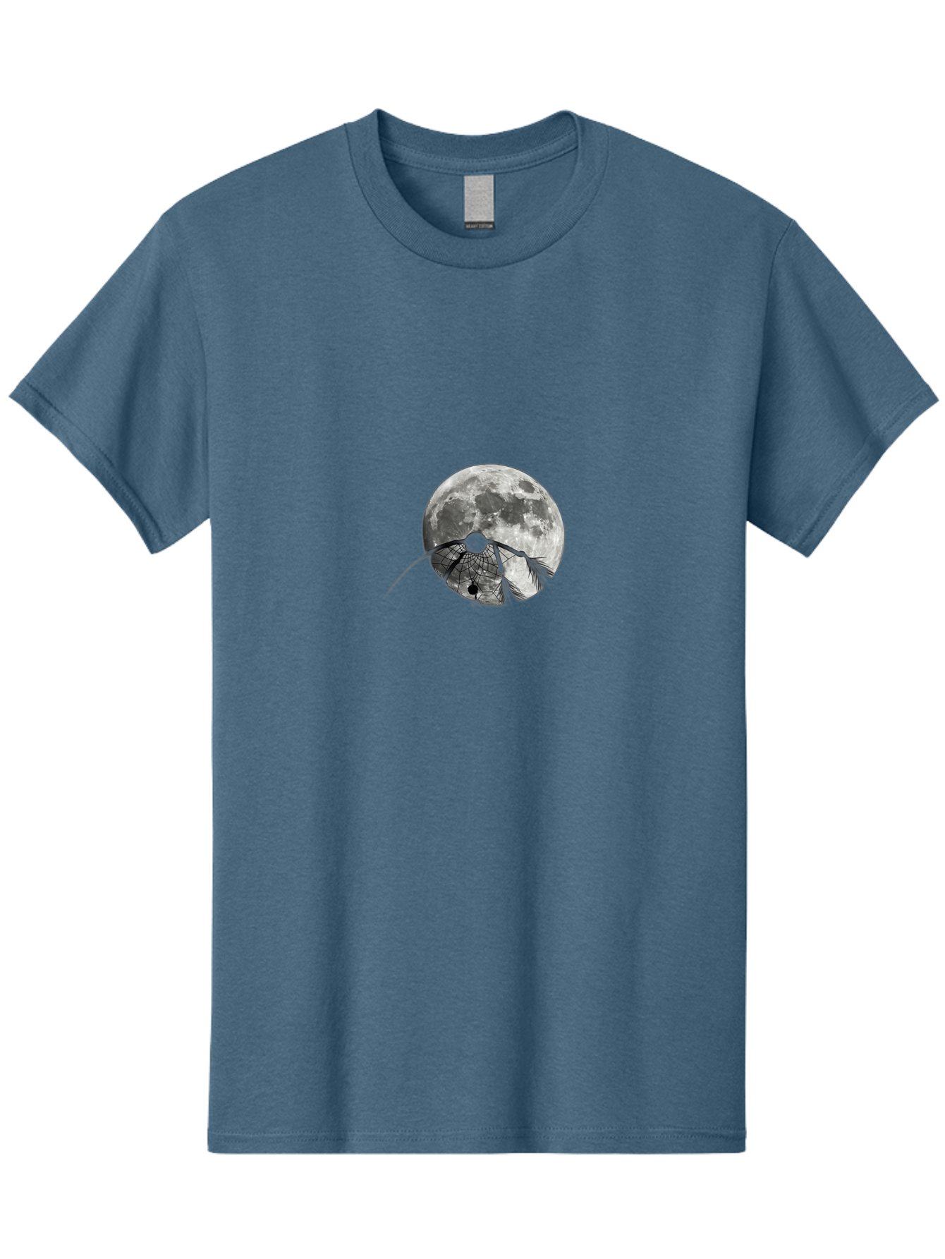 Cracked-Moon Men'S Graphic Tee, 100% Cotton, Comfortable Casual Summer Wear, Machine Washable, Horseshoe Crab Silhouette, Moonlit Night, Lunar Background, Ocean Creature, Wildlife Illustration, Marine Life, Nocturnal Animal, Abstract Art Bac925