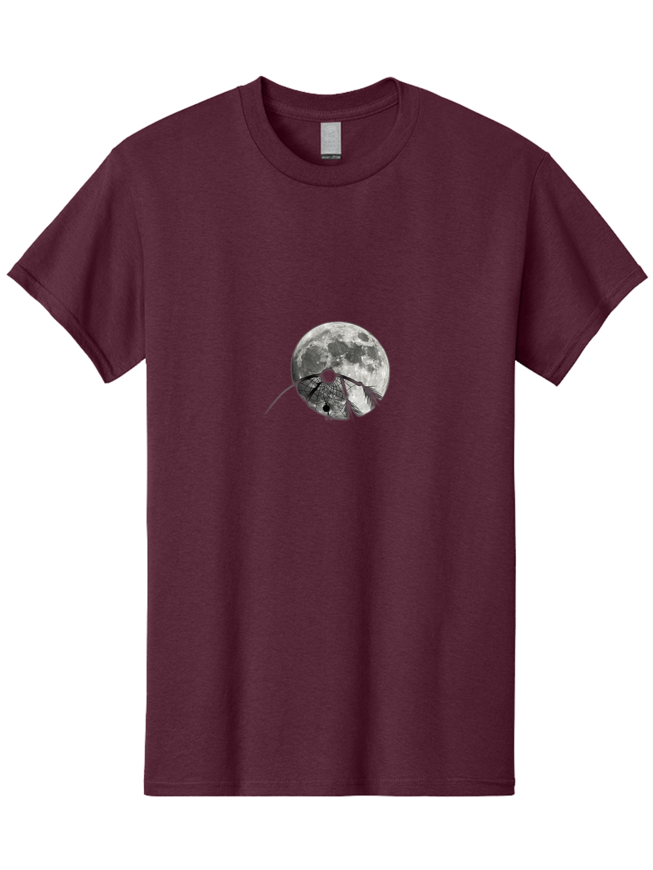Cracked-Moon Men'S Graphic Tee, 100% Cotton, Comfortable Casual Summer Wear, Machine Washable, Horseshoe Crab Silhouette, Moonlit Night, Lunar Background, Ocean Creature, Wildlife Illustration, Marine Life, Nocturnal Animal, Abstract Art Bac925
