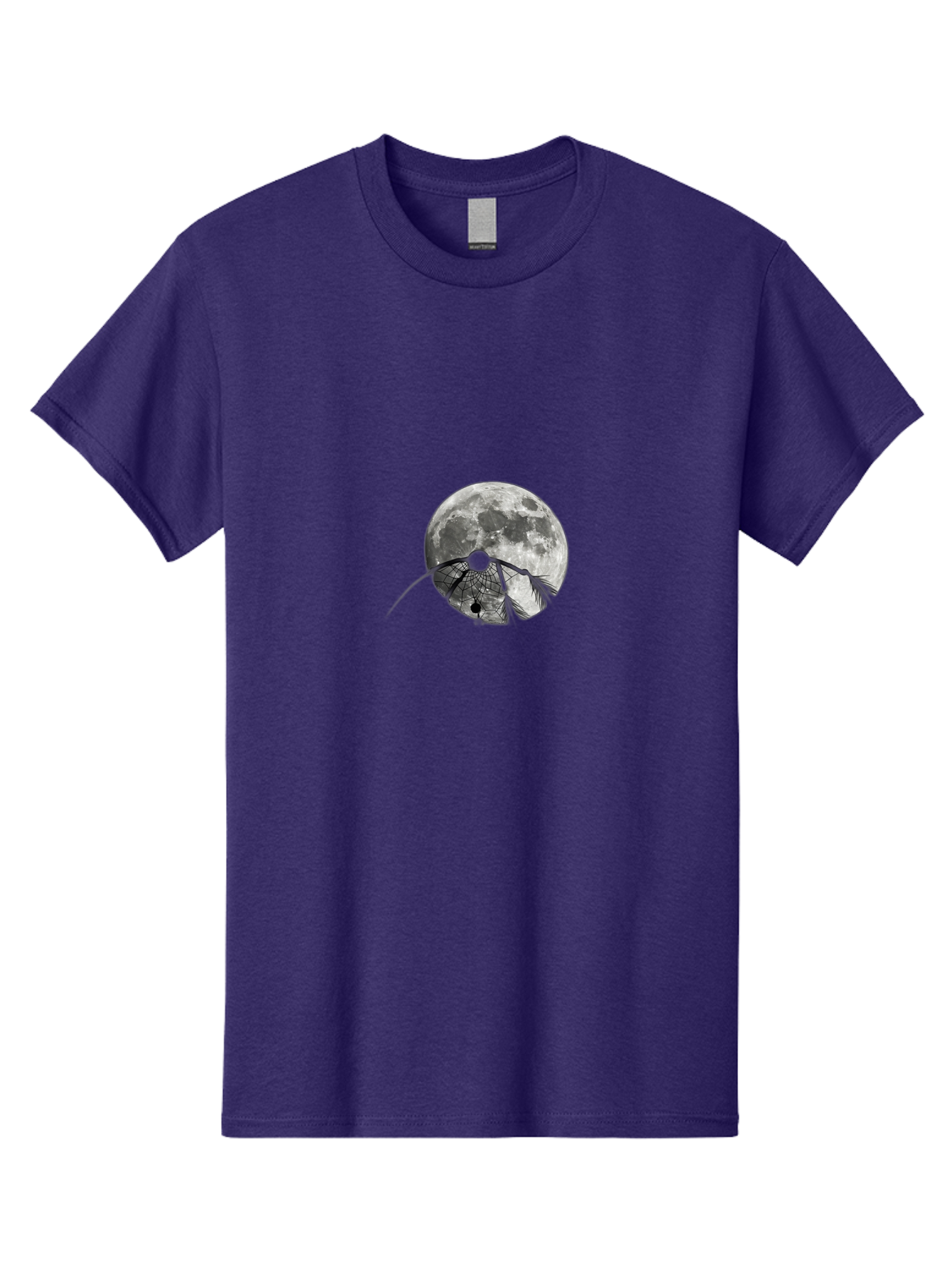 Cracked-Moon Men'S Graphic Tee, 100% Cotton, Comfortable Casual Summer Wear, Machine Washable, Horseshoe Crab Silhouette, Moonlit Night, Lunar Background, Ocean Creature, Wildlife Illustration, Marine Life, Nocturnal Animal, Abstract Art Bac925