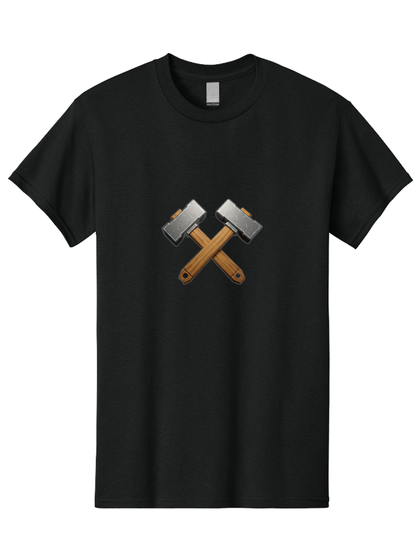 Crossed-Hammers Men'S Graphic Tee, 100% Cotton, Comfortable Casual Summer Wear, Machine Washable, Crossed Hammers, Hammer Icon, Diy Tools, Crafting Symbol, Workshop Essentials, Industrial Design, Wooden Handles, Metal Heads, Toolset Bac939