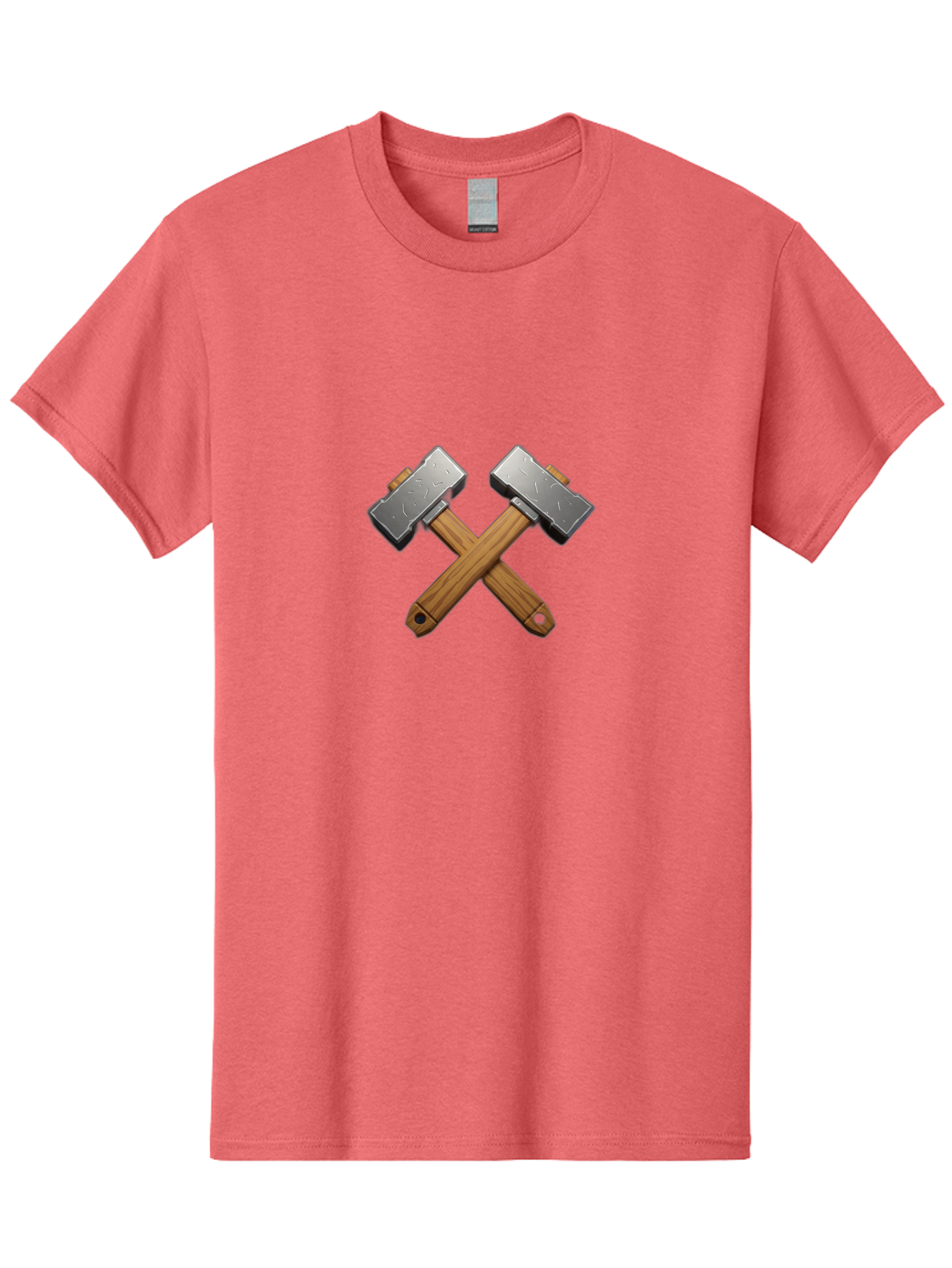 Crossed-Hammers Men'S Graphic Tee, 100% Cotton, Comfortable Casual Summer Wear, Machine Washable, Crossed Hammers, Hammer Icon, Diy Tools, Crafting Symbol, Workshop Essentials, Industrial Design, Wooden Handles, Metal Heads, Toolset Bac939