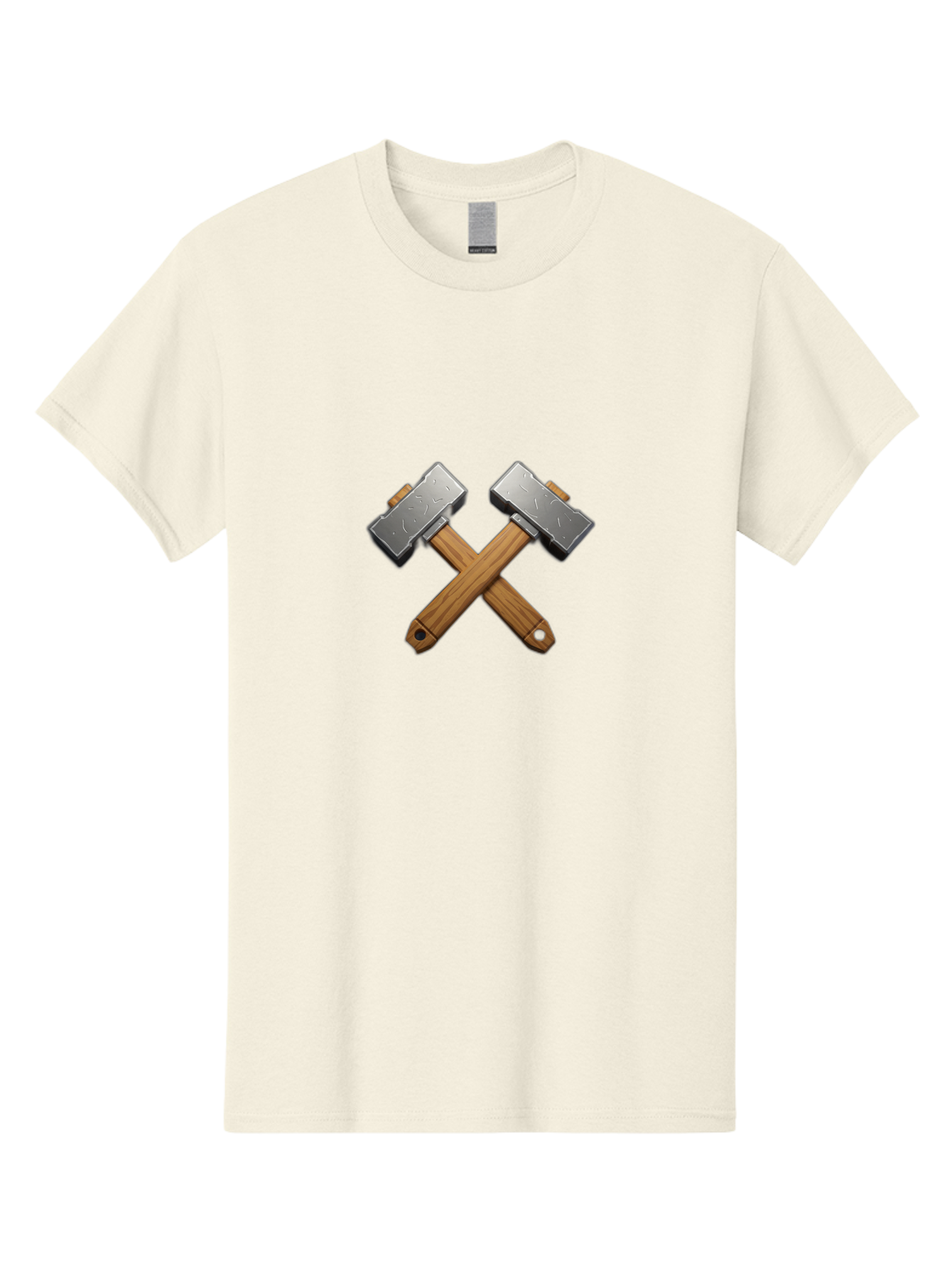 Crossed-Hammers Men'S Graphic Tee, 100% Cotton, Comfortable Casual Summer Wear, Machine Washable, Crossed Hammers, Hammer Icon, Diy Tools, Crafting Symbol, Workshop Essentials, Industrial Design, Wooden Handles, Metal Heads, Toolset Bac939