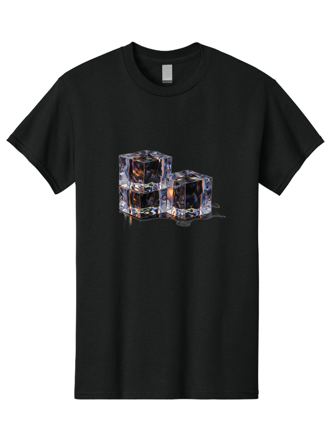 Crystal-Cubes Men'S Graphic Tee, 100% Cotton, Comfortable Casual Summer Wear, Machine Washable, Glass Cubes, Transparent Decor, Modern Lighting, Cube-Shaped Lamp, Minimalist Design, Contemporary Style, Sleek Furniture, Geometric Shapes Bac950