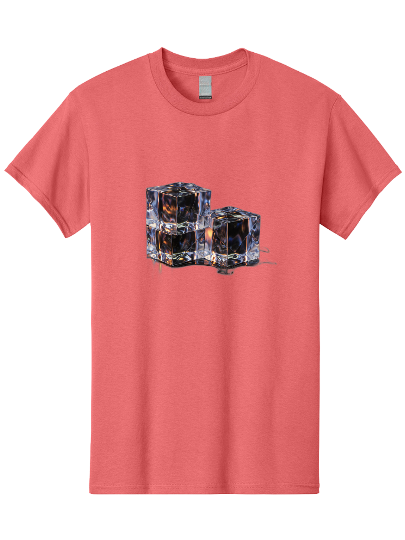 Crystal-Cubes Men'S Graphic Tee, 100% Cotton, Comfortable Casual Summer Wear, Machine Washable, Glass Cubes, Transparent Decor, Modern Lighting, Cube-Shaped Lamp, Minimalist Design, Contemporary Style, Sleek Furniture, Geometric Shapes Bac950