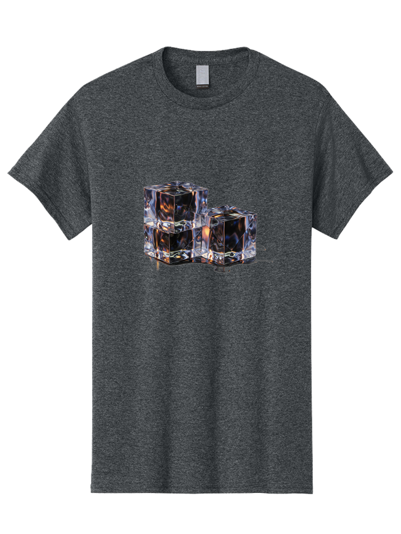 Crystal-Cubes Men'S Graphic Tee, 100% Cotton, Comfortable Casual Summer Wear, Machine Washable, Glass Cubes, Transparent Decor, Modern Lighting, Cube-Shaped Lamp, Minimalist Design, Contemporary Style, Sleek Furniture, Geometric Shapes Bac950