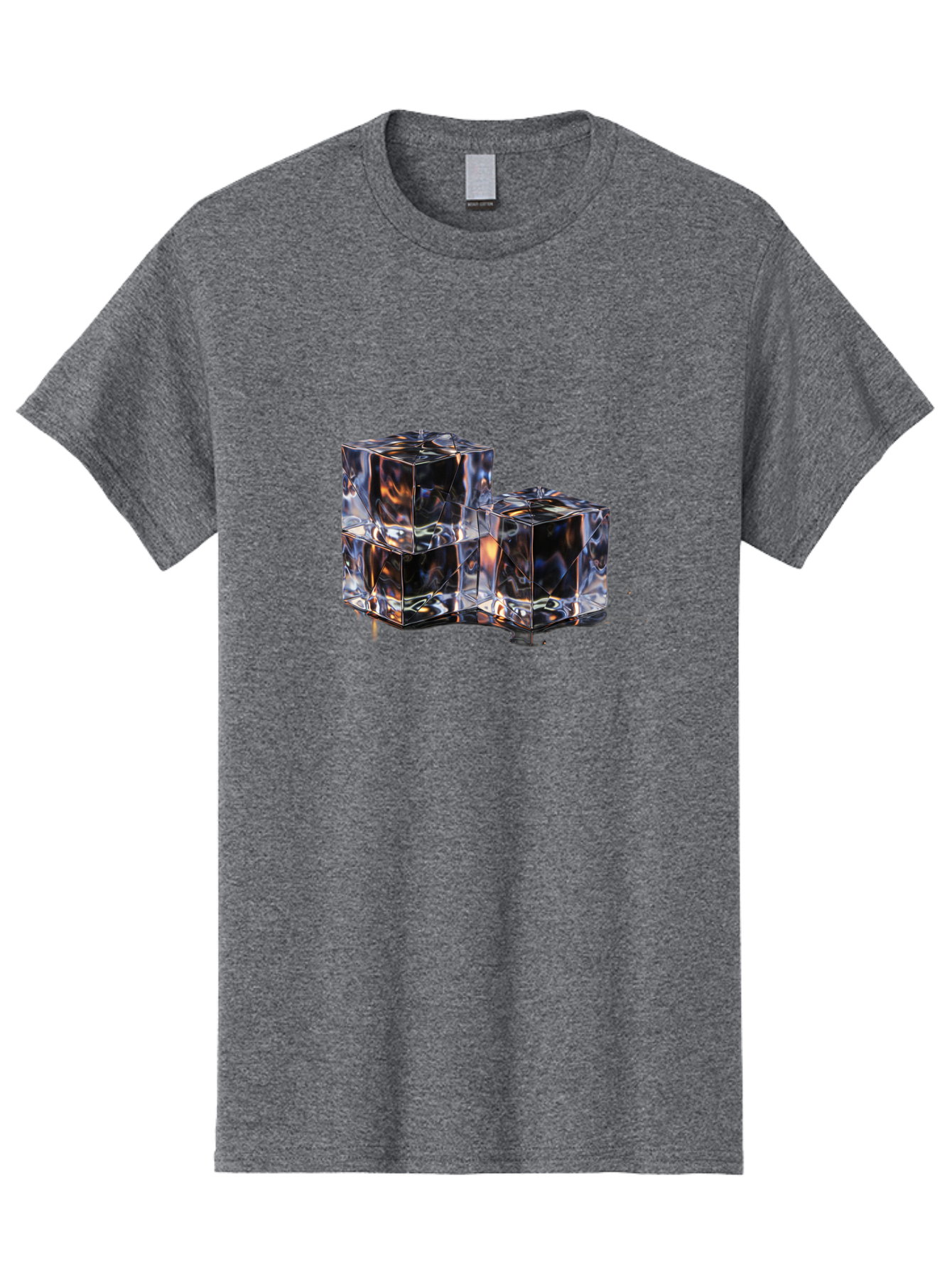 Crystal-Cubes Men'S Graphic Tee, 100% Cotton, Comfortable Casual Summer Wear, Machine Washable, Glass Cubes, Transparent Decor, Modern Lighting, Cube-Shaped Lamp, Minimalist Design, Contemporary Style, Sleek Furniture, Geometric Shapes Bac950