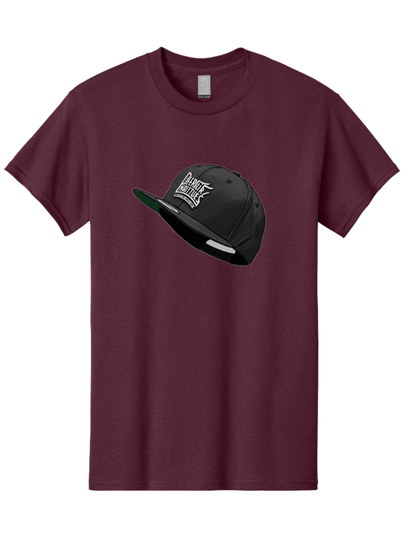 Darktrix-Koutures Men'S Graphic Tee, 100% Cotton, Comfortable Casual Summer Wear, Machine Washable, Black Snapback Hat, Darby Knights Logo, Streetwear Fashion, Casual Wear, Sports Cap, Graffitistyle Text, White Logo On Black Cap Bac976