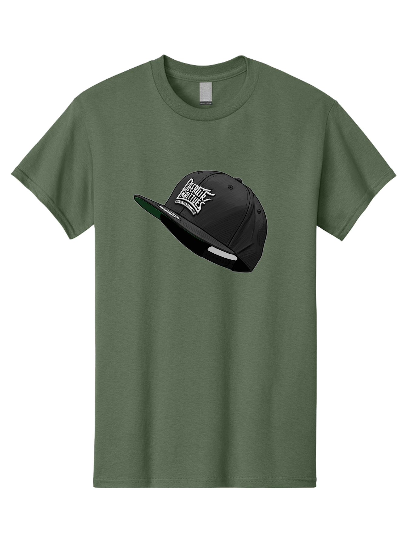 Darktrix-Koutures Men'S Graphic Tee, 100% Cotton, Comfortable Casual Summer Wear, Machine Washable, Black Snapback Hat, Darby Knights Logo, Streetwear Fashion, Casual Wear, Sports Cap, Graffitistyle Text, White Logo On Black Cap Bac976