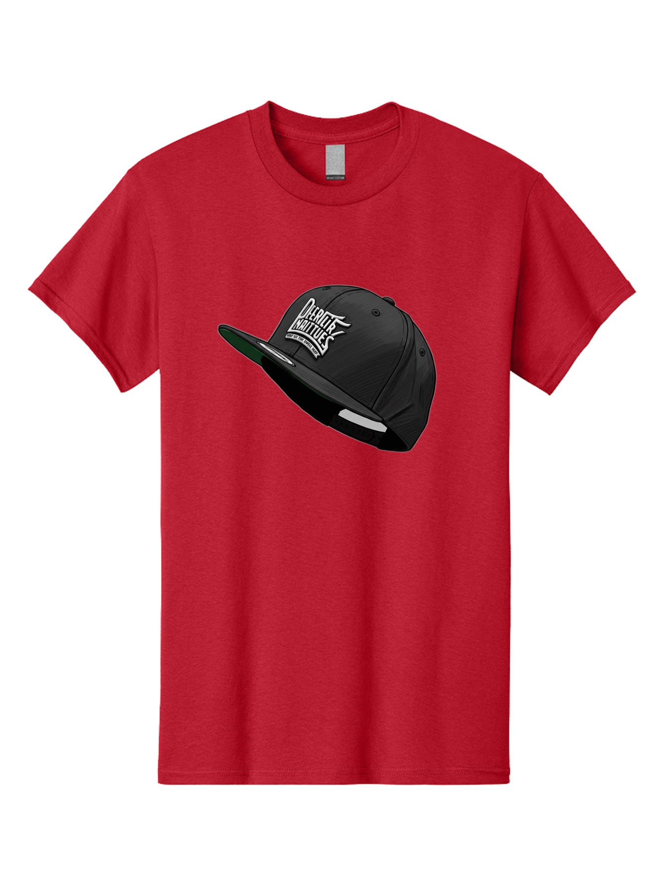 Darktrix-Koutures Men'S Graphic Tee, 100% Cotton, Comfortable Casual Summer Wear, Machine Washable, Black Snapback Hat, Darby Knights Logo, Streetwear Fashion, Casual Wear, Sports Cap, Graffitistyle Text, White Logo On Black Cap Bac976