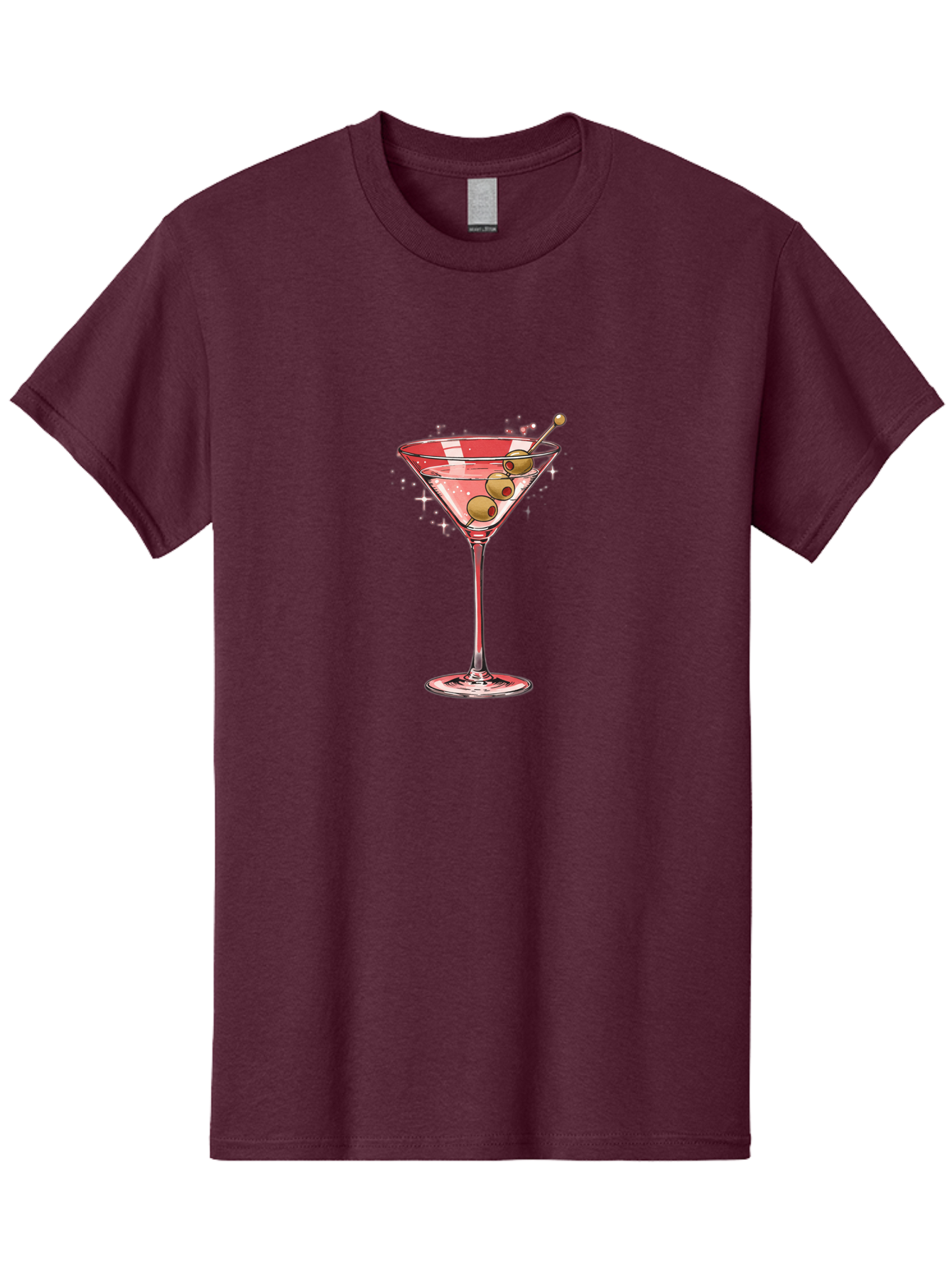 Dirty-Martini-3 Men'S Graphic Tee, 100% Cotton, Comfortable Casual Summer Wear, Machine Washable, Martini Glass, Clear Liquid, Green Olives, Cocktail, Luxury Drink, Elegant Glassware, Classic Cocktail, Sophisticated Beverage, Glamorous Drink Bad002