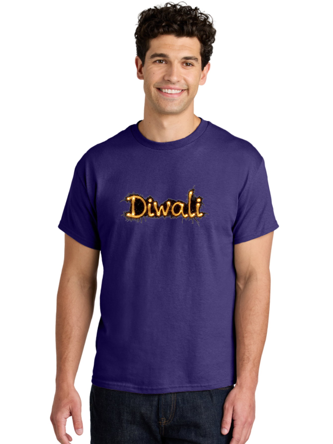 Diwali Men'S Graphic Tee, 100% Cotton, Comfortable Casual Summer Wear, Machine Washable, Diwali Festival, Celebration Of Lights, Vibrant Diwali Graphics, Festive Decorations, Firework Design, Indian Culture, Diwali Greetings Bad008