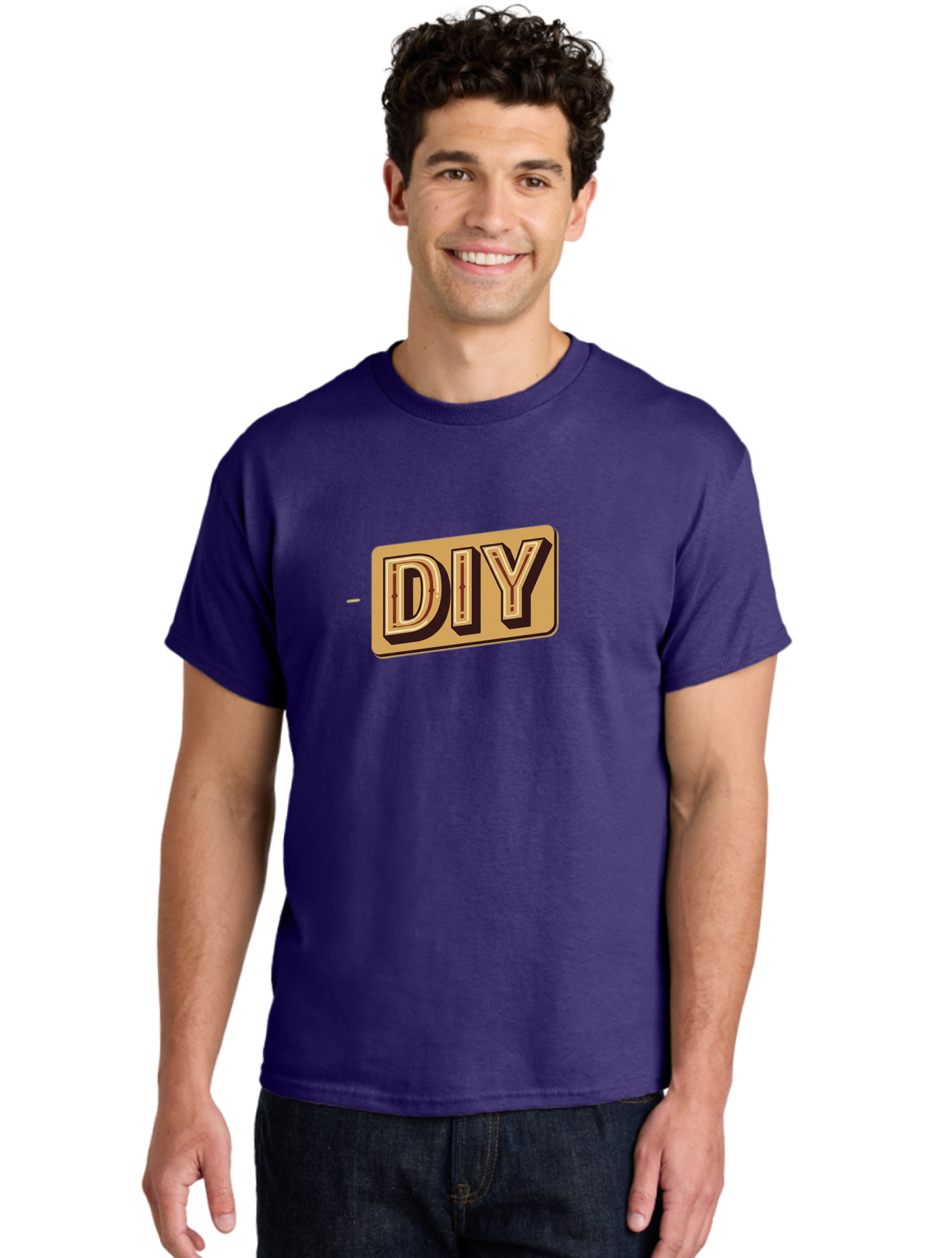 Diy-5 Men'S Graphic Tee, 100% Cotton, Comfortable Casual Summer Wear, Machine Washable, Diy Logo, Handmade Crafts, Diy Tutorials, Home Improvement, Crafting Ideas, Self-Made Projects, Creative Inspiration Bad013