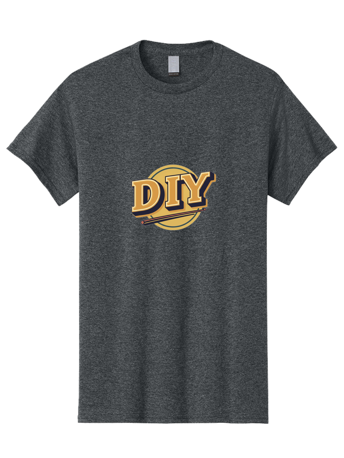 Diy-6 Men'S Graphic Tee, 100% Cotton, Comfortable Casual Summer Wear, Machine Washable, Diy Logo, Handmade Crafts, Creative Projects, Self-Made, Drumsticks, Diy Inspiration, Crafting Ideas, Do-It-Yourself, Drumsticks Logo Bad014