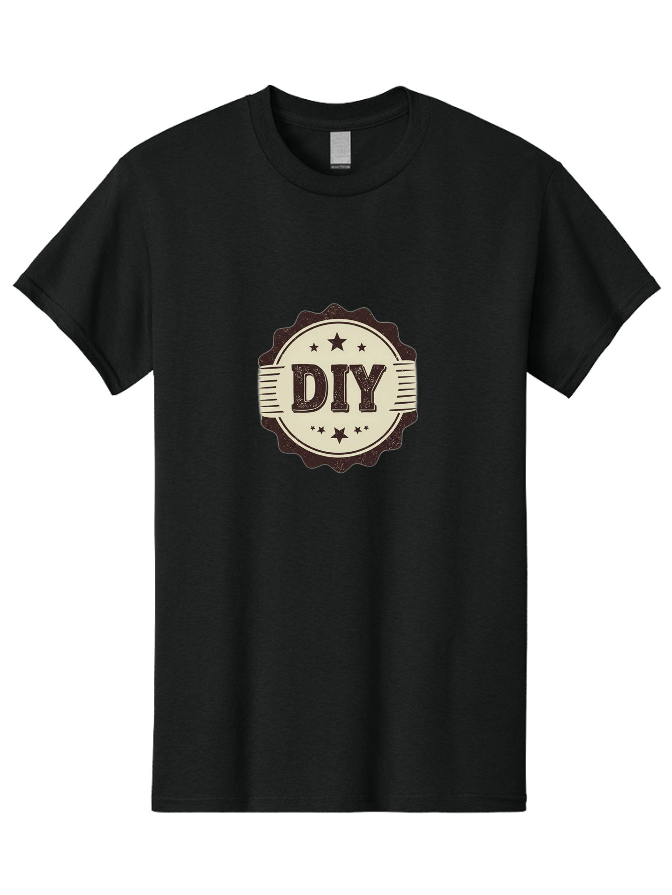 Diy Men'S Graphic Tee, 100% Cotton, Comfortable Casual Summer Wear, Machine Washable, Do It Yourself, Diy Logo, Handmade Crafts, Creative Projects, Self-Made, Diy Inspiration, Crafting, Diy Tutorials, Stars, Vintage Design Bad016