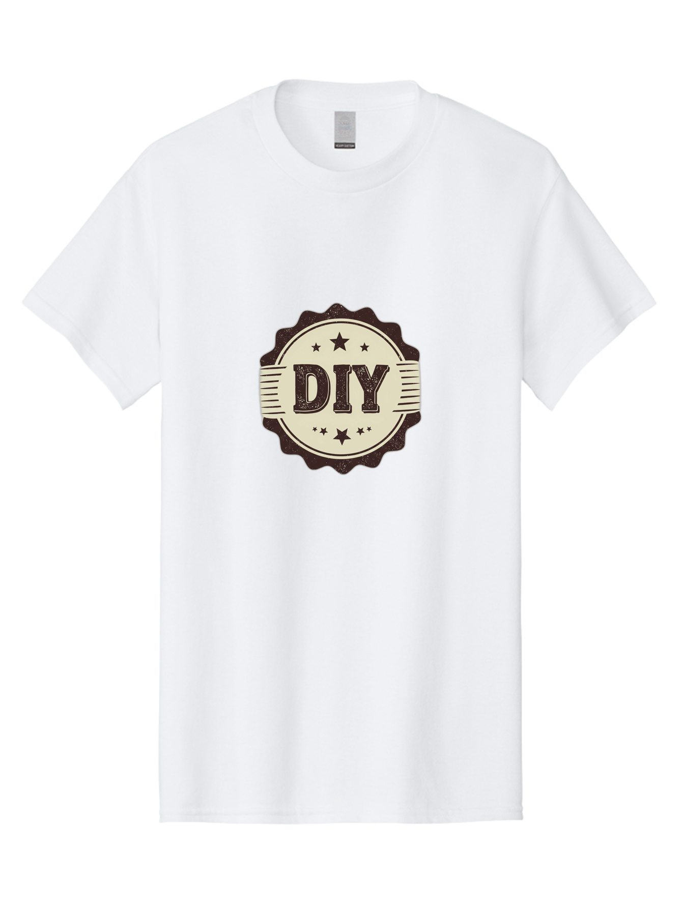 Diy Men'S Graphic Tee, 100% Cotton, Comfortable Casual Summer Wear, Machine Washable, Do It Yourself, Diy Logo, Handmade Crafts, Creative Projects, Self-Made, Diy Inspiration, Crafting, Diy Tutorials, Stars, Vintage Design Bad016