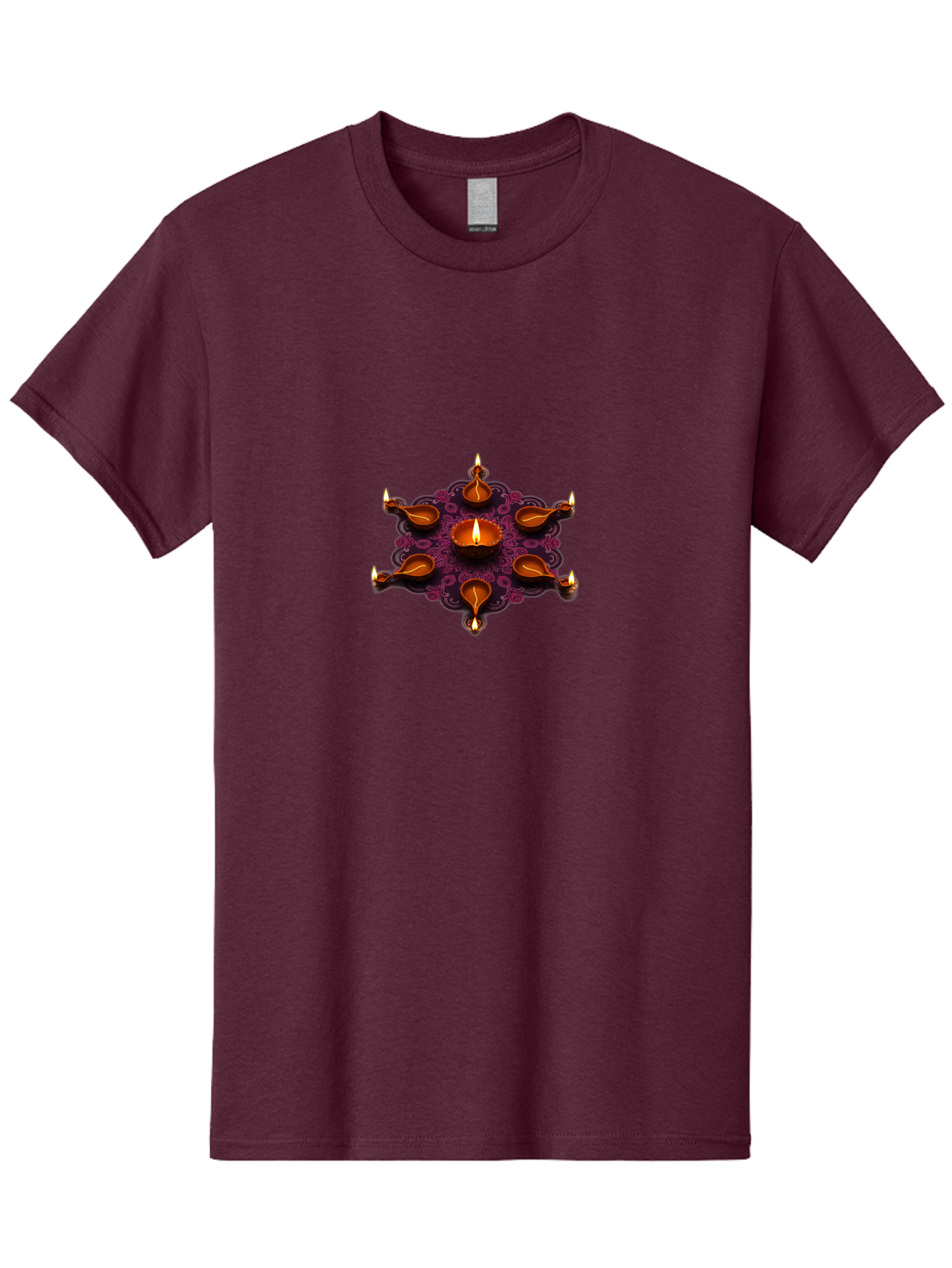 Diya-Diwali Men'S Graphic Tee, 100% Cotton, Comfortable Casual Summer Wear, Machine Washable, Diwali Diya, Clay Lamps, Oil Lamp, Traditional Indian Lighting, Diwali Decorations, Festive Atmosphere, Hindu Festival, Celebration, Indian Culture, Bad017