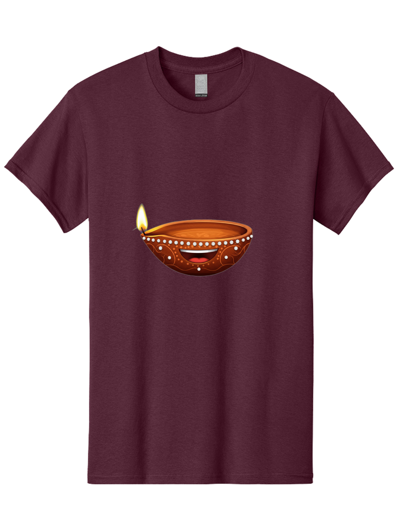 Diya-Lamp-2 Men'S Graphic Tee, 100% Cotton, Comfortable Casual Summer Wear, Machine Washable, Clay Diya Lamp, Lit Diya, Festive Diwali Decoration, Happy Diwali, Traditional Indian Lamp, Diwali Celebration, Diwali Diya, Indian Culture Bad019