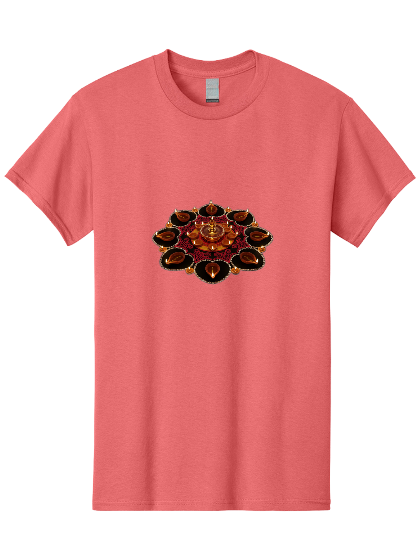 Diya-Lantern-Arrangement Men'S Graphic Tee, 100% Cotton, Comfortable Casual Summer Wear, Machine Washable, Diwali Decorations, Diya Lamps, Festive Lighting, Indian Culture, Traditional Diyas, Rangoli Design, Glowing Diyas, Intricate Patterns, Bad026