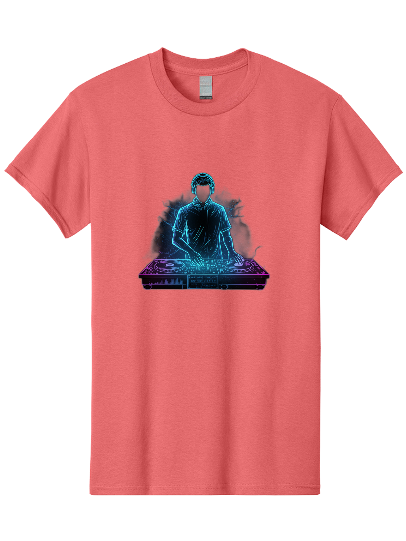 Dj-2 Men'S Graphic Tee, 100% Cotton, Comfortable Casual Summer Wear, Machine Washable, Dj Mixing Music, Electronic Dance Music, Club Scene, Music Production, Vinyl Records, Sound Waves, Music Technology, Dj Software Bad031