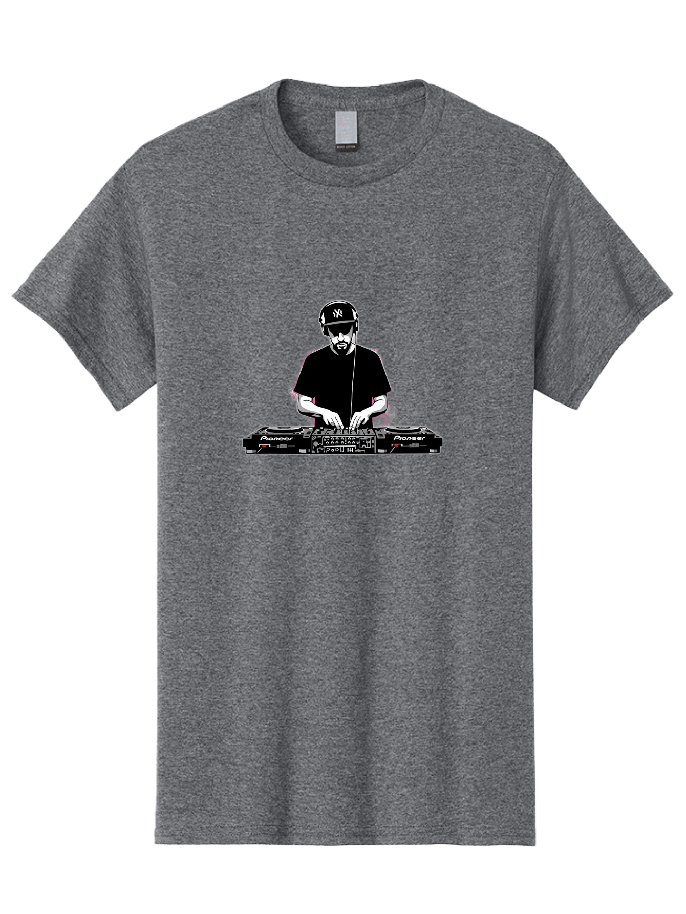 Dj-At-Work Men'S Graphic Tee, 100% Cotton, Comfortable Casual Summer Wear, Machine Washable, Dj Mixing Music, Pioneer Dj Controller, Electronic Dance Music, Dj Equipment, Music Production, Dj Performance, Club Dj, Dj Setup, Mixing Tracks Bad033