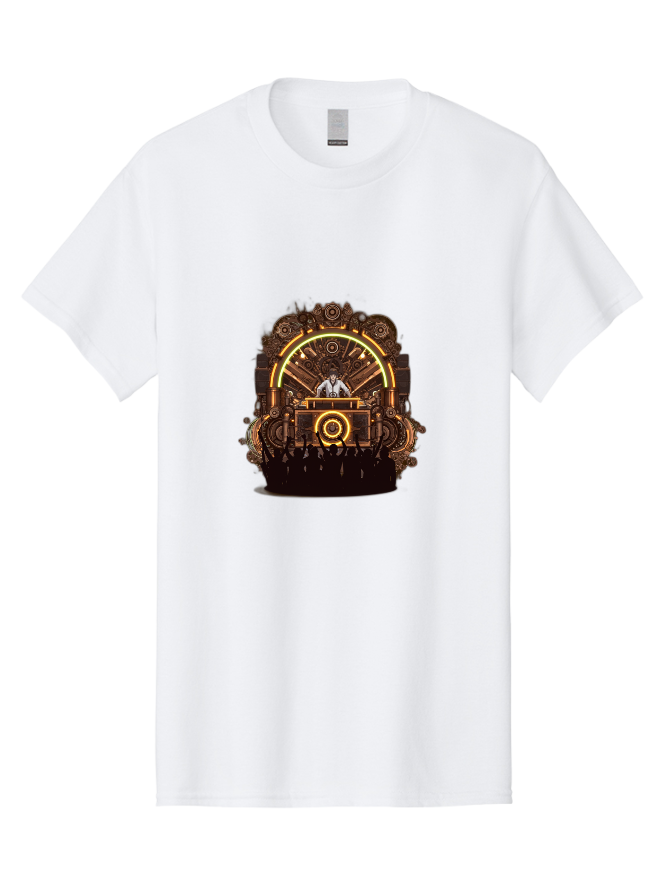 Dj-Console Men'S Graphic Tee, 100% Cotton, Comfortable Casual Summer Wear, Machine Washable, Dj Spinning Tracks, Electronic Dance Music, Nightclub Atmosphere, Turntables, Crowd Dancing, Music Festival, Neon Lights, Rhythmic Beats Bad039