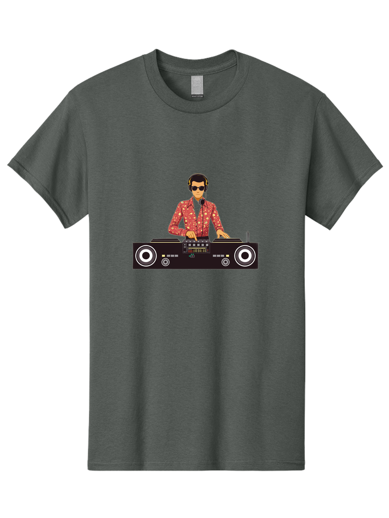 Dj-Mixing Men'S Graphic Tee, 100% Cotton, Comfortable Casual Summer Wear, Machine Washable, Dj Equipment, Vinyl Records, Music Production, Dj Setup, Sound Mix, Electronic Dance Music, Club Night, Turntables, Sound Controllers, Professional Dj Bad044