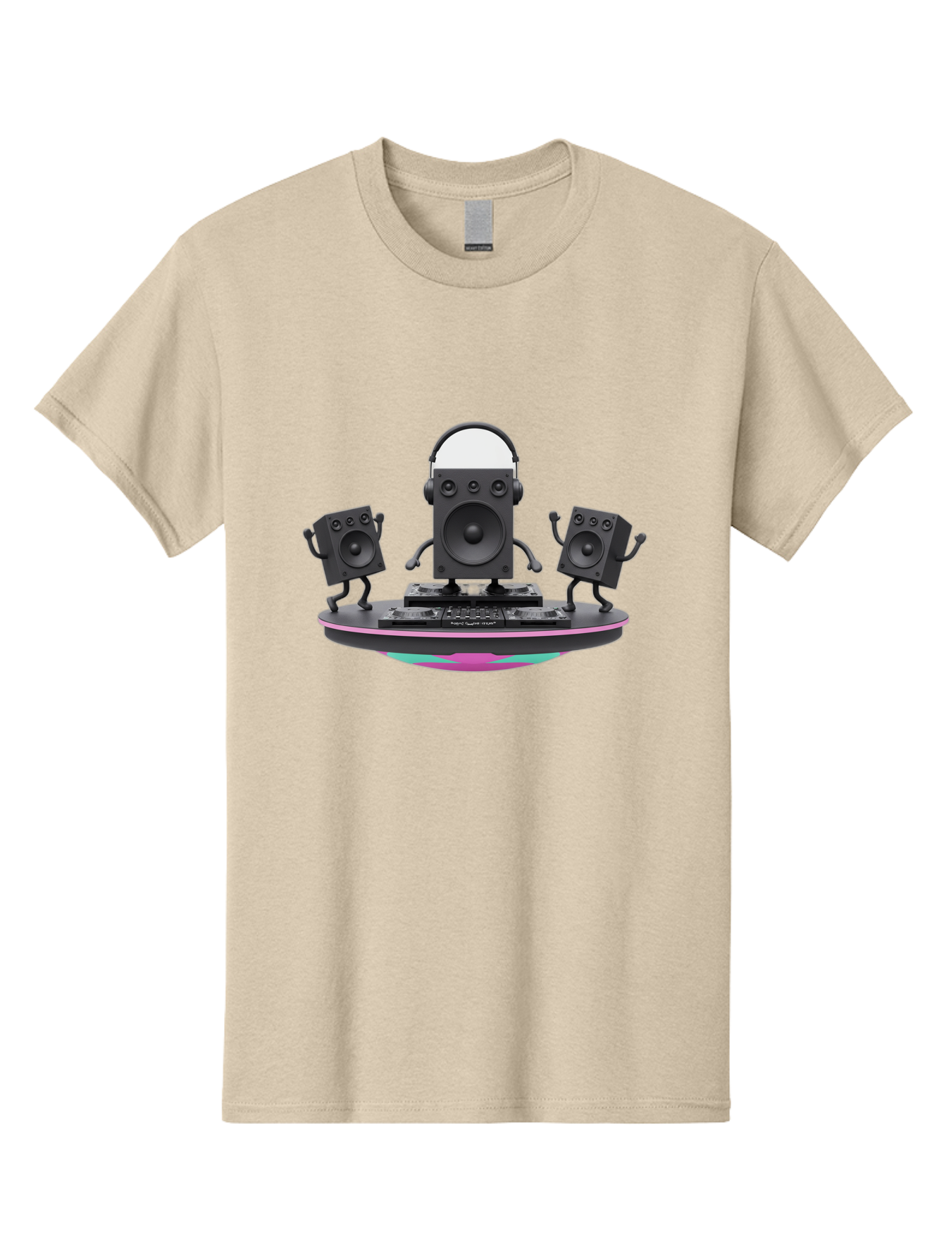 Dj-Speaker-1 Men'S Graphic Tee, 100% Cotton, Comfortable Casual Summer Wear, Machine Washable, Speaker Dj Setup, Dancing Speakers, Music Equipment, Entertainment Tech, Modern Djing, Electronic Dance Music Bad045