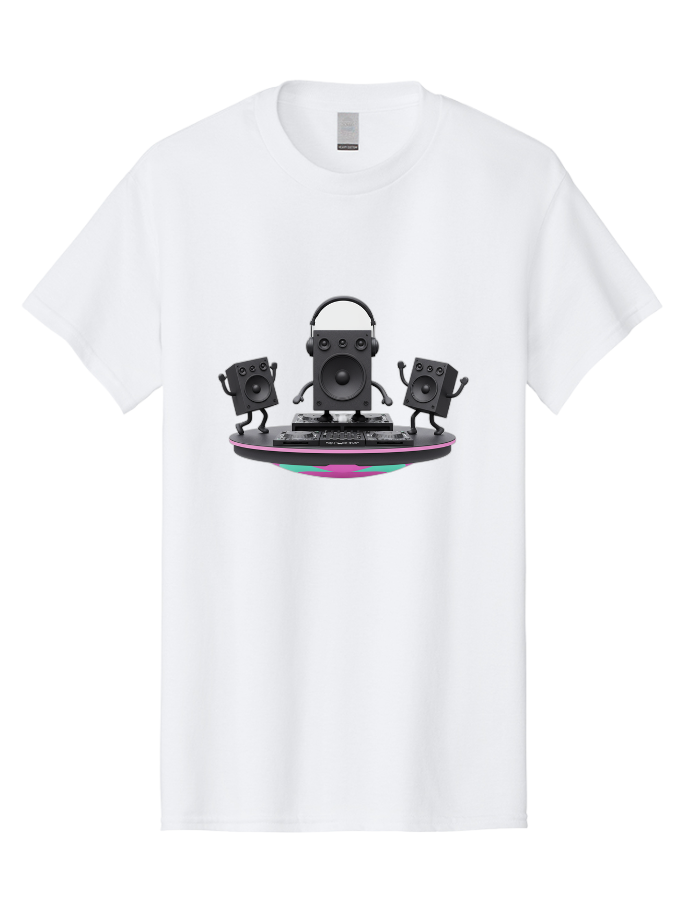 Dj-Speaker-1 Men'S Graphic Tee, 100% Cotton, Comfortable Casual Summer Wear, Machine Washable, Speaker Dj Setup, Dancing Speakers, Music Equipment, Entertainment Tech, Modern Djing, Electronic Dance Music Bad045