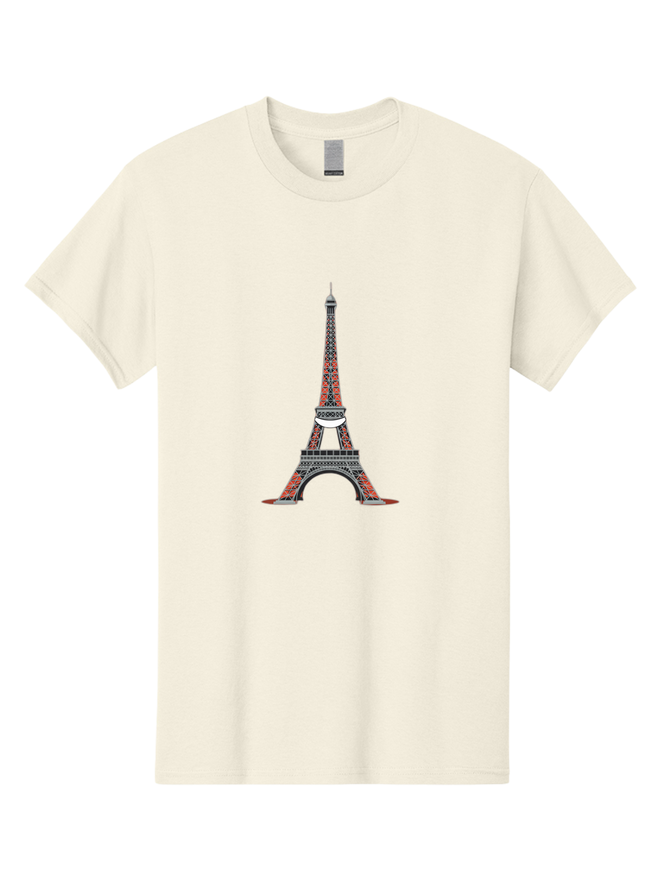 Eiffel-Tower Men'S Graphic Tee, 100% Cotton, Comfortable Casual Summer Wear, Machine Washable, Iconic Landmark, Parisian Architecture, French Culture, Iron Latticework, Red And Black Design, Tourist Attraction, Cityscape, Famous Monument, Bad076