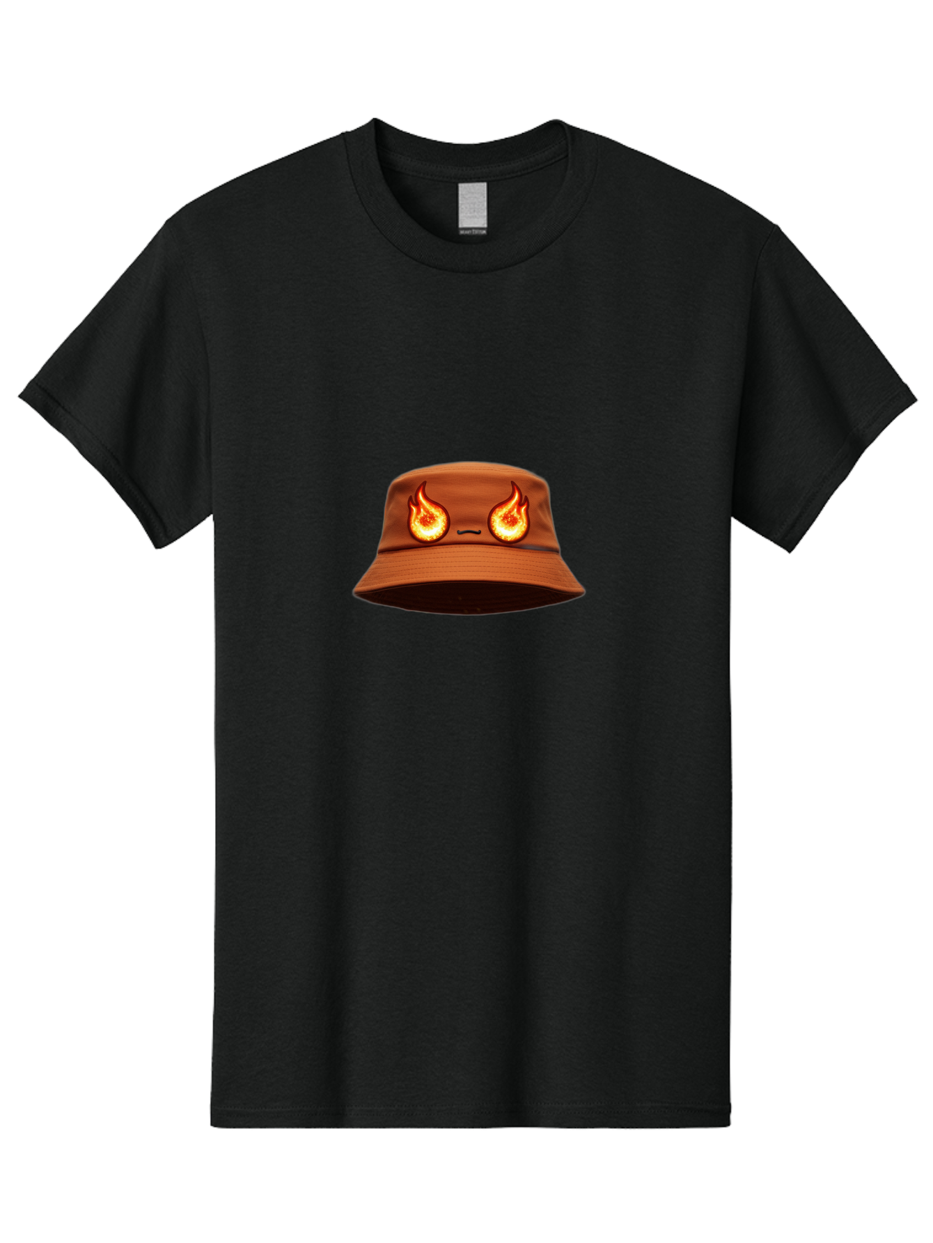 Face-Bucket-Hat Men'S Graphic Tee, 100% Cotton, Comfortable Casual Summer Wear, Machine Washable, Burning Eyes, Fiery Stare, Orange Flames, Yellow Flames, Red Flames, Fashion Hat, Streetwear, Trendy Accessory, Bold Design, Eye-Catching Bad080