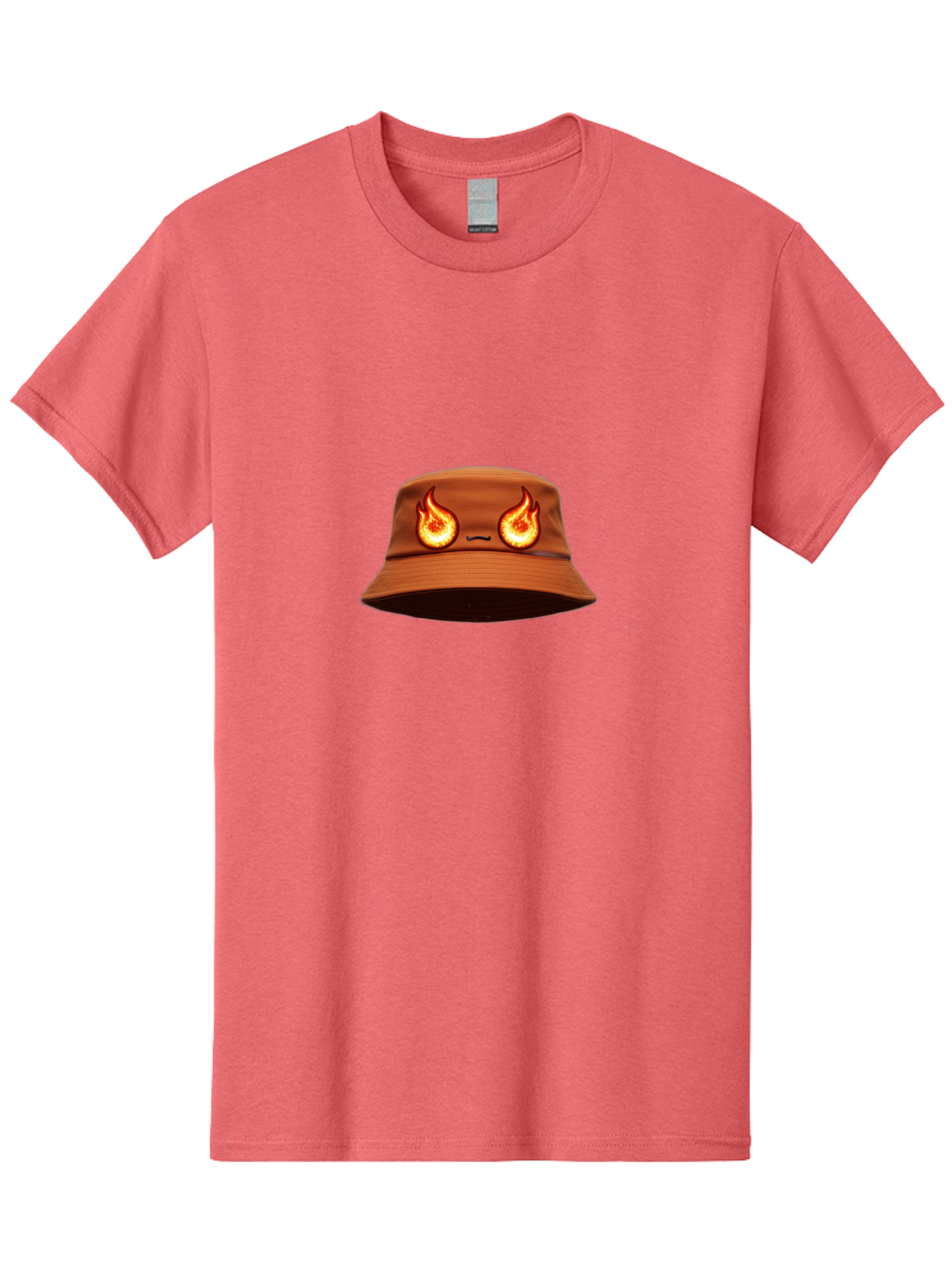 Face-Bucket-Hat Men'S Graphic Tee, 100% Cotton, Comfortable Casual Summer Wear, Machine Washable, Burning Eyes, Fiery Stare, Orange Flames, Yellow Flames, Red Flames, Fashion Hat, Streetwear, Trendy Accessory, Bold Design, Eye-Catching Bad080