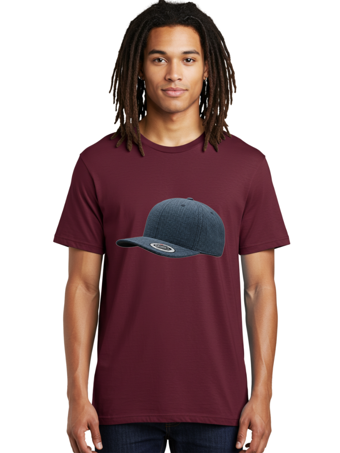 Flexfit-Cap Men'S Graphic Tee, 100% Cotton, Comfortable Casual Summer Wear, Machine Washable, Flexfit Baseball Cap, Dark Blue Cap, Snapback Hat, Flexfit Logo, Stylish Headwear, Casual Fashion, Sports Cap, Flexfit Branding, Hat With Logo Bad102