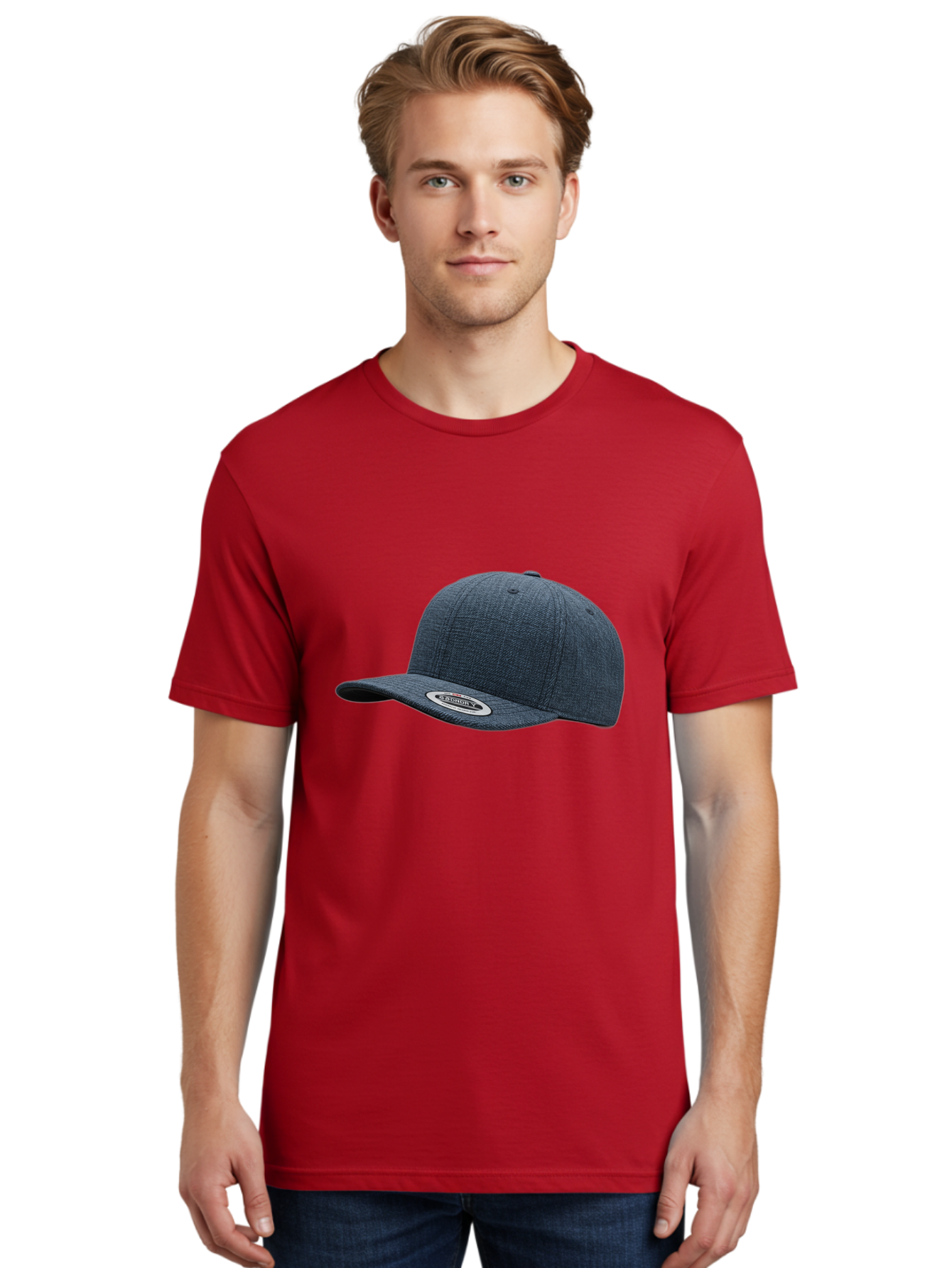 Flexfit-Cap Men'S Graphic Tee, 100% Cotton, Comfortable Casual Summer Wear, Machine Washable, Flexfit Baseball Cap, Dark Blue Cap, Snapback Hat, Flexfit Logo, Stylish Headwear, Casual Fashion, Sports Cap, Flexfit Branding, Hat With Logo Bad102