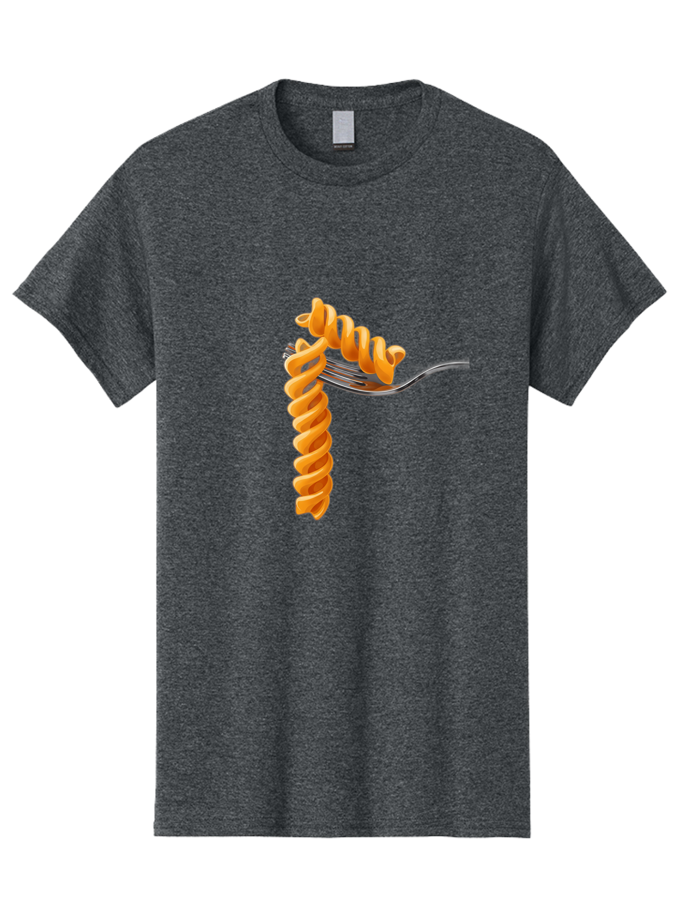 Fusilli-On-Fork Men'S Graphic Tee, 100% Cotton, Comfortable Casual Summer Wear, Machine Washable, Fusilli Pasta, Spiral Pasta, Fork, Italian Cuisine, Delicious Meal, Tasty Food, Pasta Dish, Culinary Delight Bad113