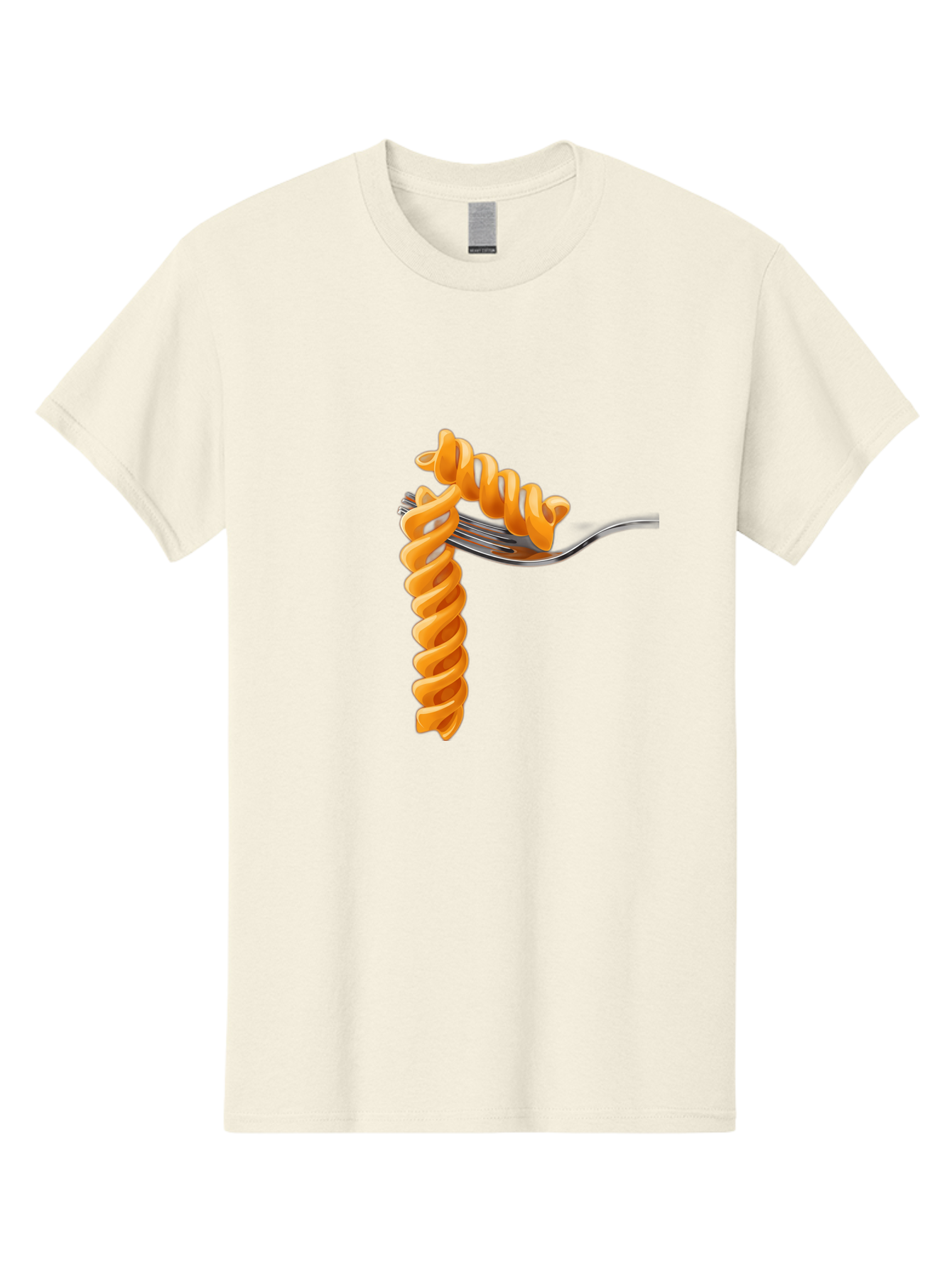 Fusilli-On-Fork Men'S Graphic Tee, 100% Cotton, Comfortable Casual Summer Wear, Machine Washable, Fusilli Pasta, Spiral Pasta, Fork, Italian Cuisine, Delicious Meal, Tasty Food, Pasta Dish, Culinary Delight Bad113