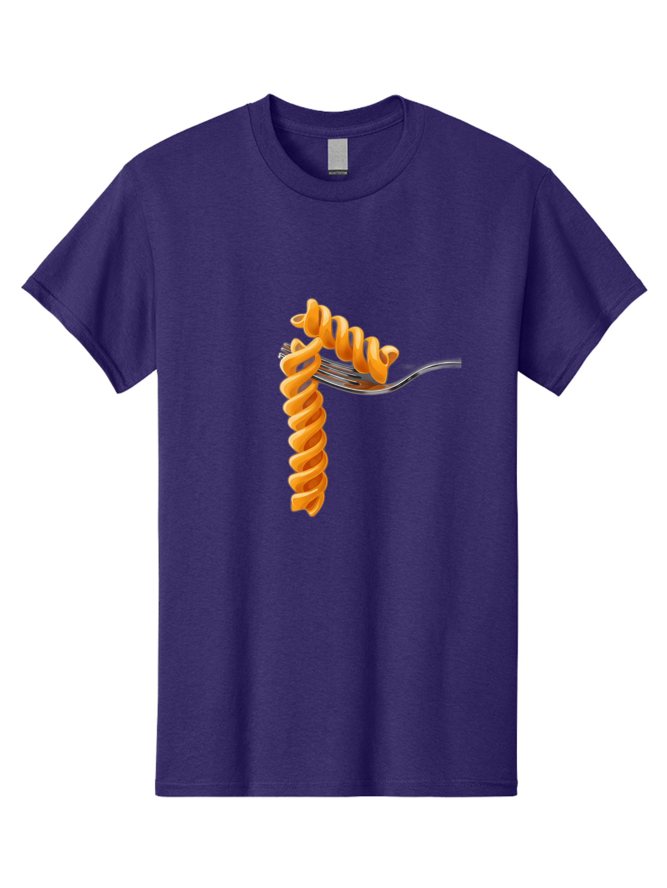 Fusilli-On-Fork Men'S Graphic Tee, 100% Cotton, Comfortable Casual Summer Wear, Machine Washable, Fusilli Pasta, Spiral Pasta, Fork, Italian Cuisine, Delicious Meal, Tasty Food, Pasta Dish, Culinary Delight Bad113