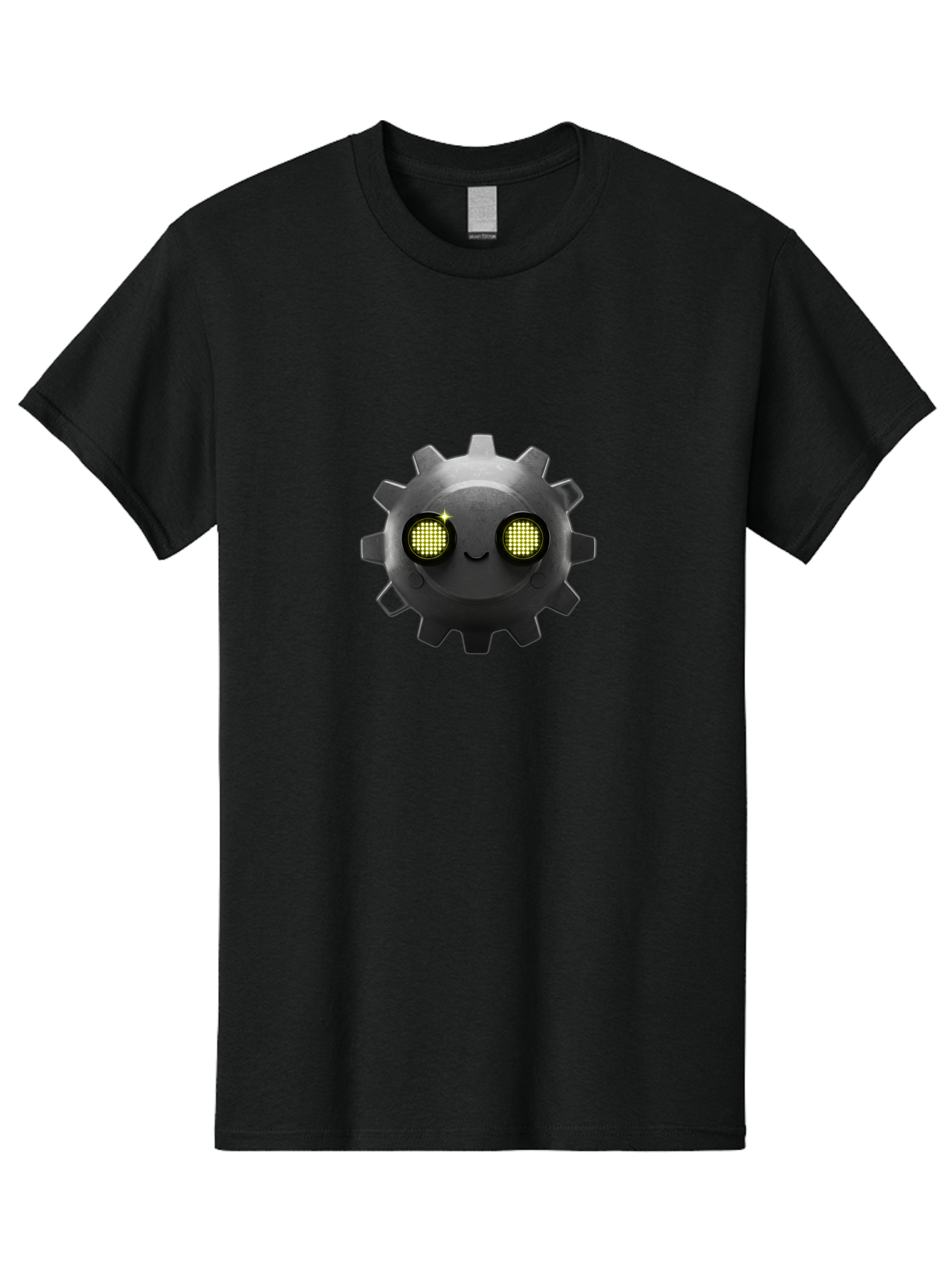 Gearbot Men'S Graphic Tee, 100% Cotton, Comfortable Casual Summer Wear, Machine Washable, Steampunk-Inspired Cog, Industrial Charm, Gear Face, Robotic Eyes, Machinery Character, Digital Art, Futuristic Design, Mechanical Marvel Bad127