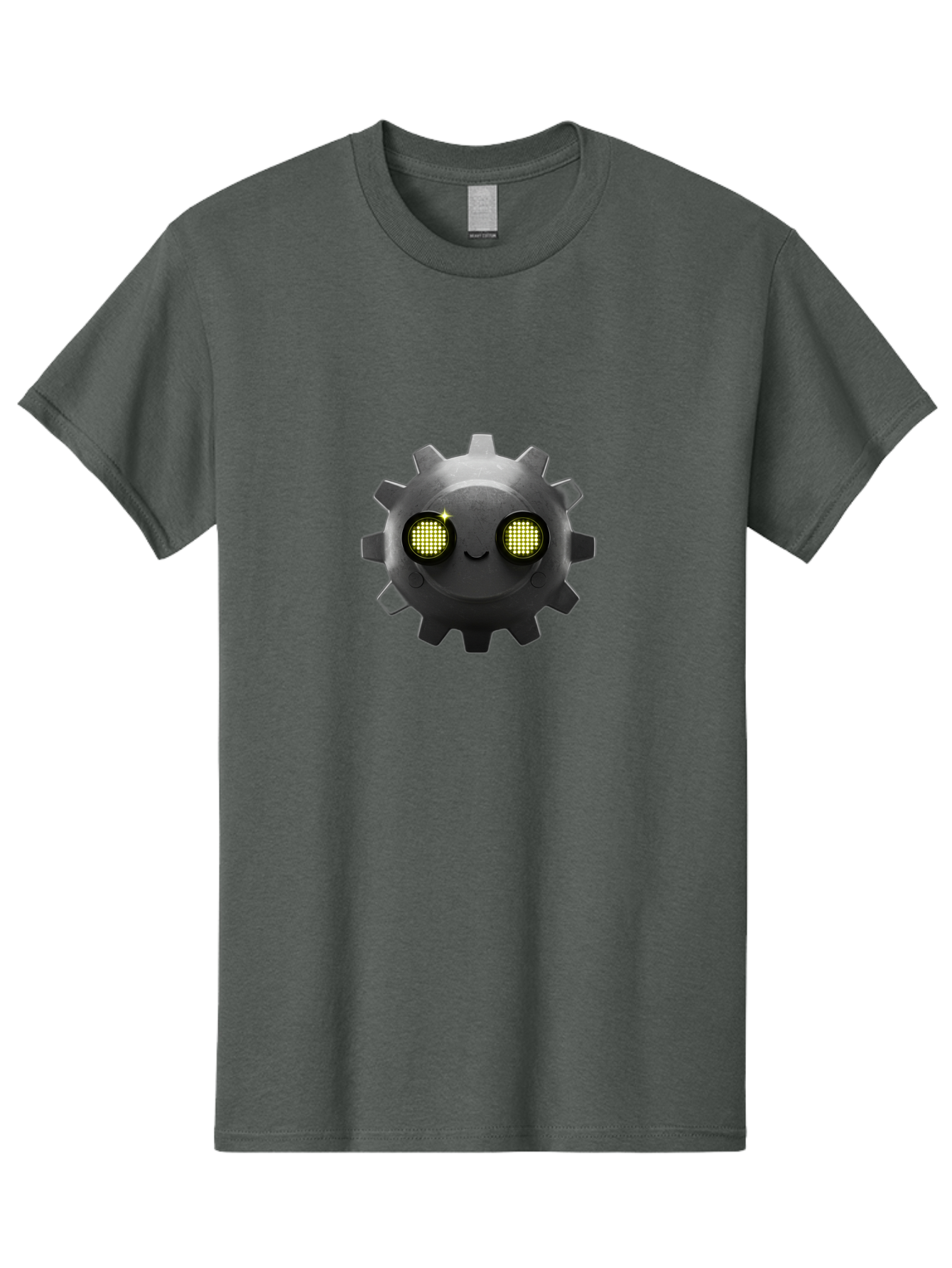 Gearbot Men'S Graphic Tee, 100% Cotton, Comfortable Casual Summer Wear, Machine Washable, Steampunk-Inspired Cog, Industrial Charm, Gear Face, Robotic Eyes, Machinery Character, Digital Art, Futuristic Design, Mechanical Marvel Bad127