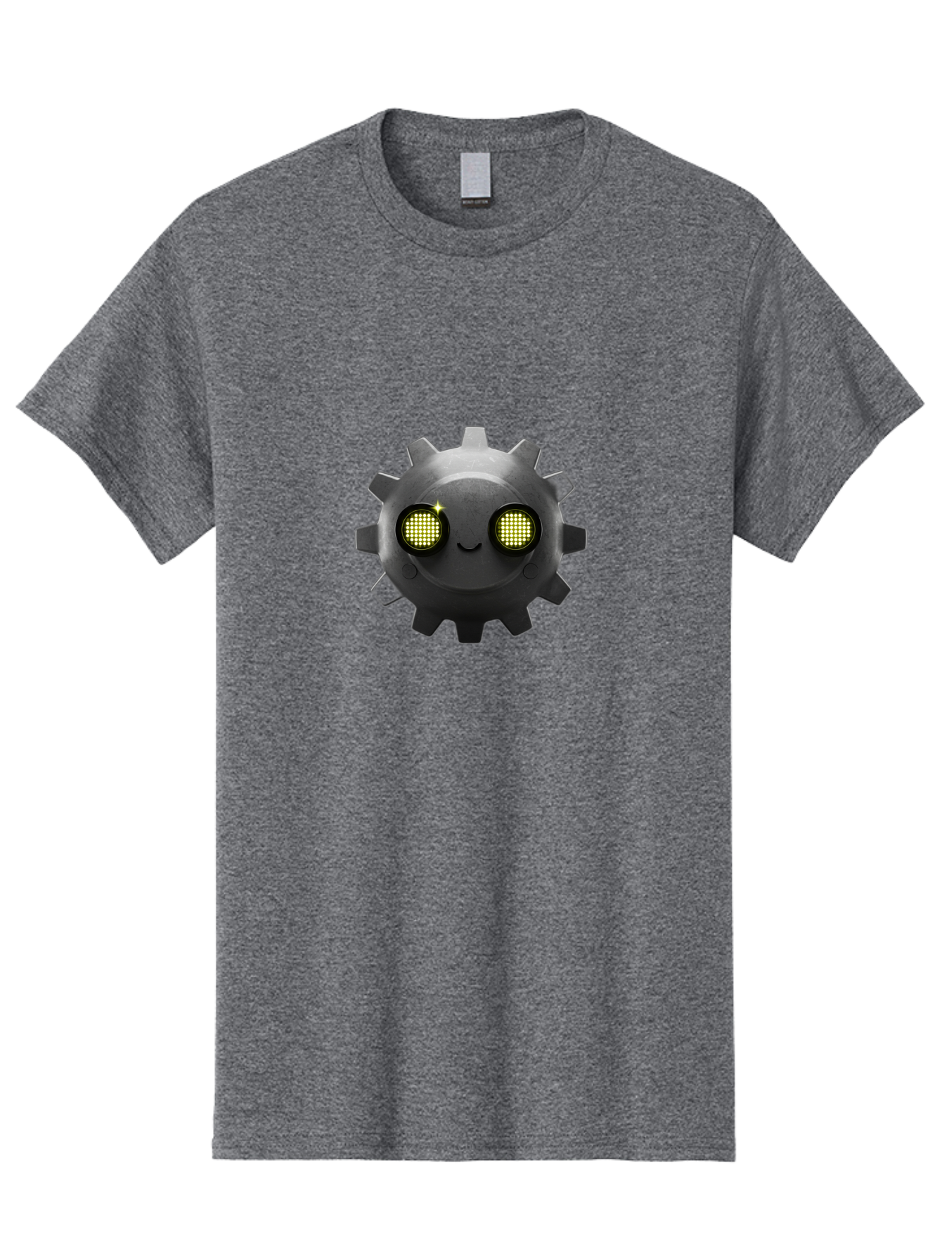 Gearbot Men'S Graphic Tee, 100% Cotton, Comfortable Casual Summer Wear, Machine Washable, Steampunk-Inspired Cog, Industrial Charm, Gear Face, Robotic Eyes, Machinery Character, Digital Art, Futuristic Design, Mechanical Marvel Bad127