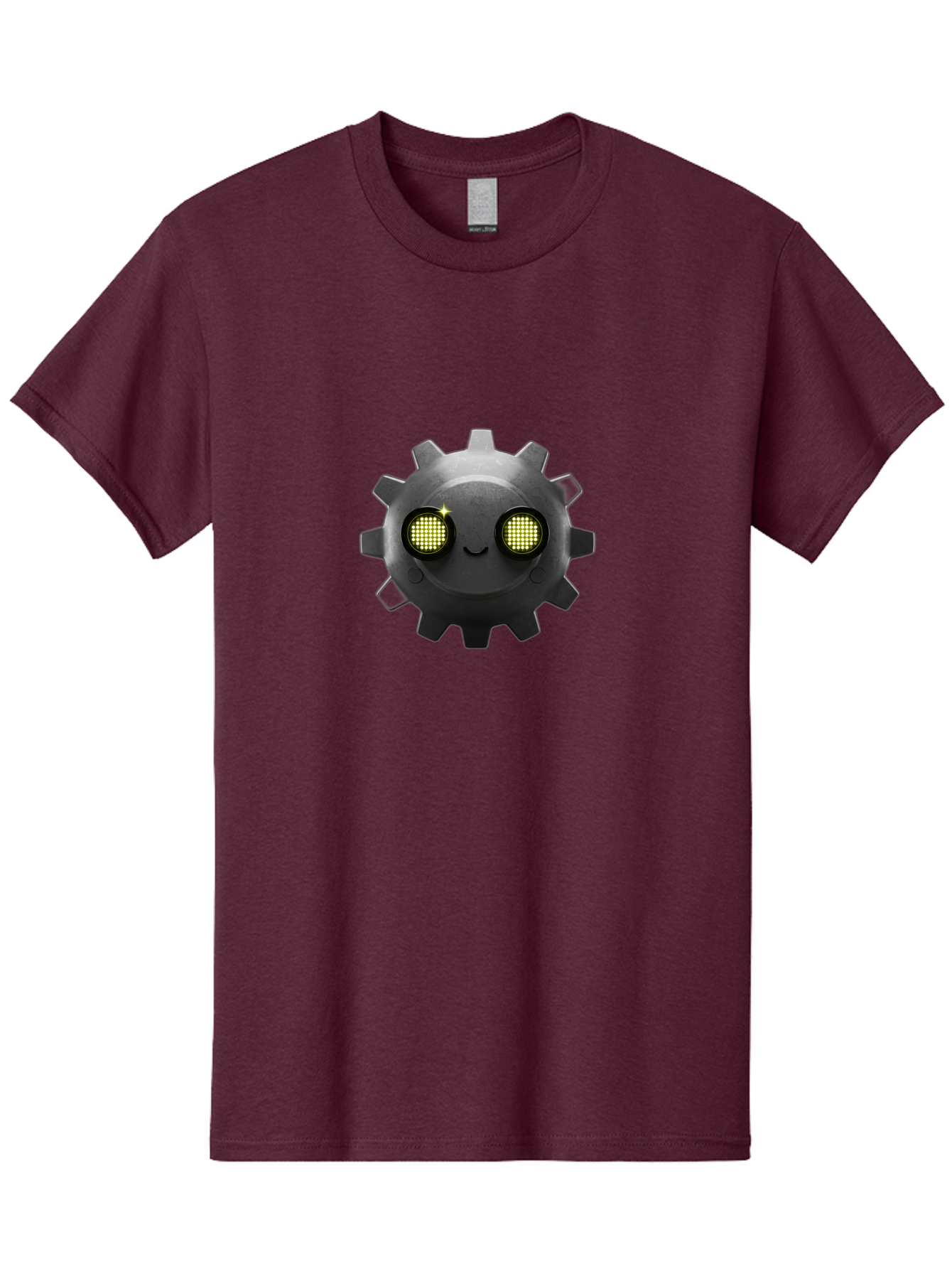 Gearbot Men'S Graphic Tee, 100% Cotton, Comfortable Casual Summer Wear, Machine Washable, Steampunk-Inspired Cog, Industrial Charm, Gear Face, Robotic Eyes, Machinery Character, Digital Art, Futuristic Design, Mechanical Marvel Bad127