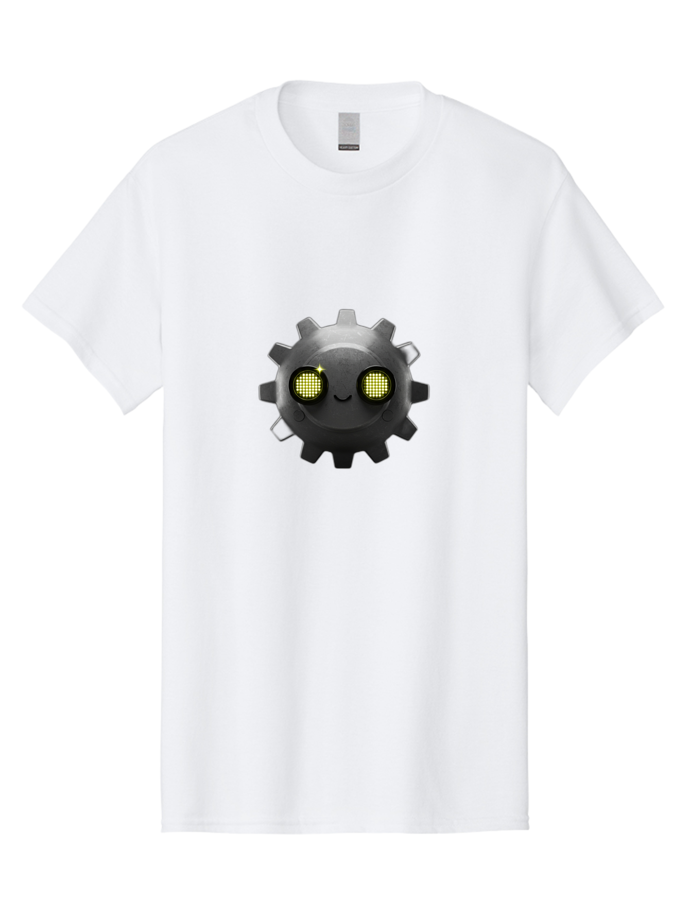 Gearbot Men'S Graphic Tee, 100% Cotton, Comfortable Casual Summer Wear, Machine Washable, Steampunk-Inspired Cog, Industrial Charm, Gear Face, Robotic Eyes, Machinery Character, Digital Art, Futuristic Design, Mechanical Marvel Bad127