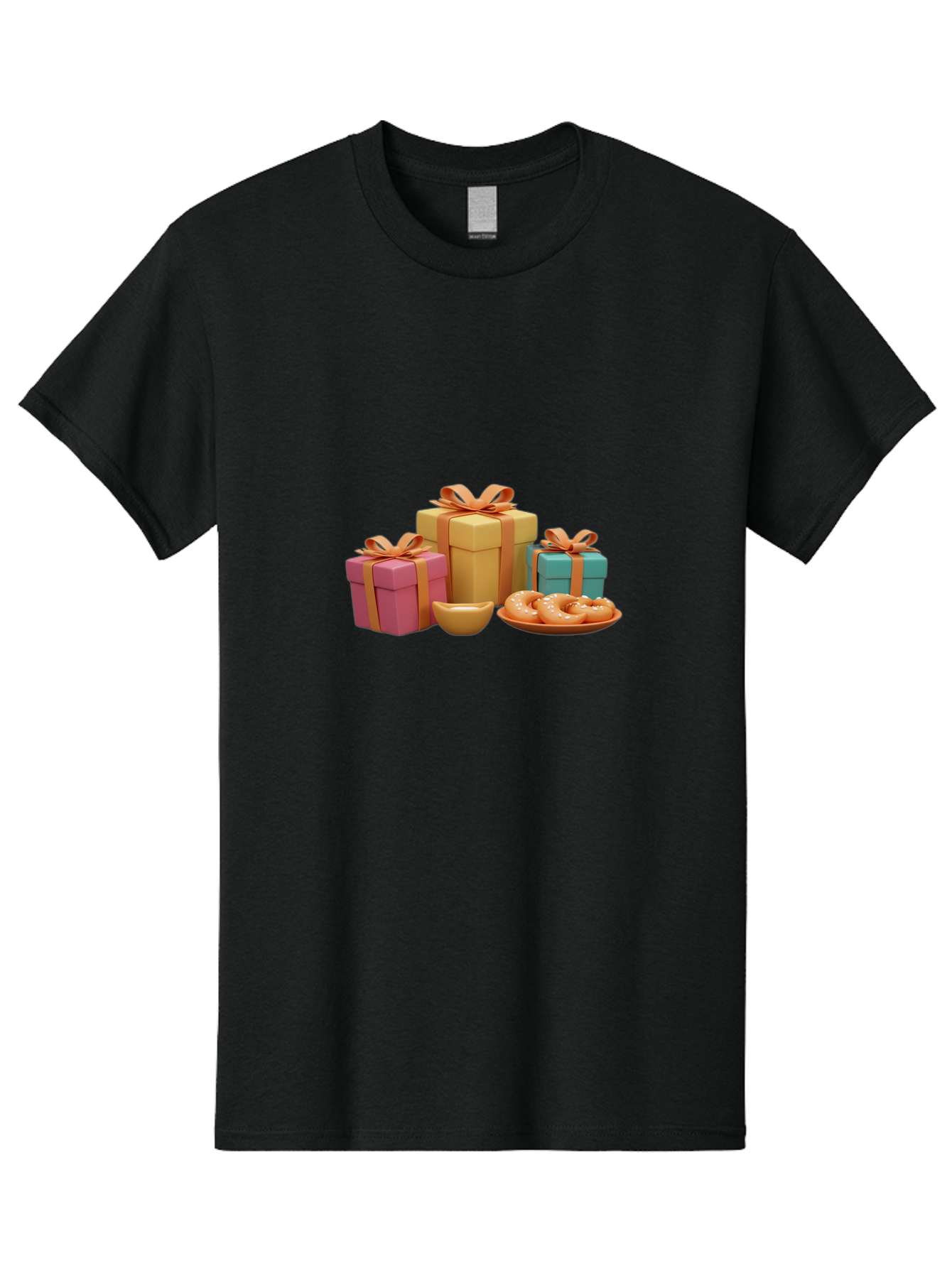 Gifts-And-Donuts Men'S Graphic Tee, 100% Cotton, Comfortable Casual Summer Wear, Machine Washable, Colorful Gift Boxes, Donut Treats, Sweet Delights, Tasty Desserts, Celebratory Gifts, Gift Wrapping, Donut Plate, Glazed Donuts, Sweet Tooth, Bad147