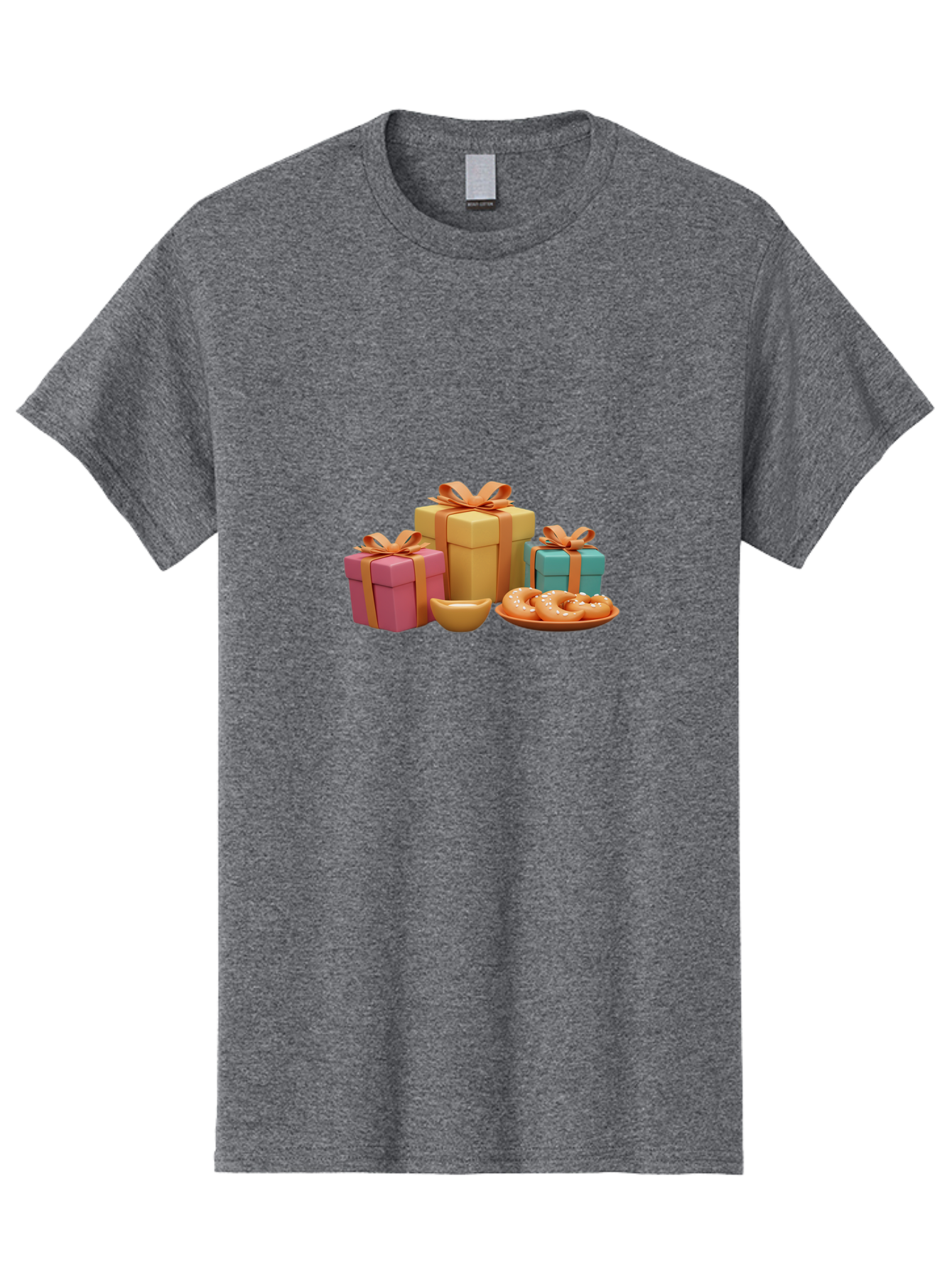 Gifts-And-Donuts Men'S Graphic Tee, 100% Cotton, Comfortable Casual Summer Wear, Machine Washable, Colorful Gift Boxes, Donut Treats, Sweet Delights, Tasty Desserts, Celebratory Gifts, Gift Wrapping, Donut Plate, Glazed Donuts, Sweet Tooth, Bad147