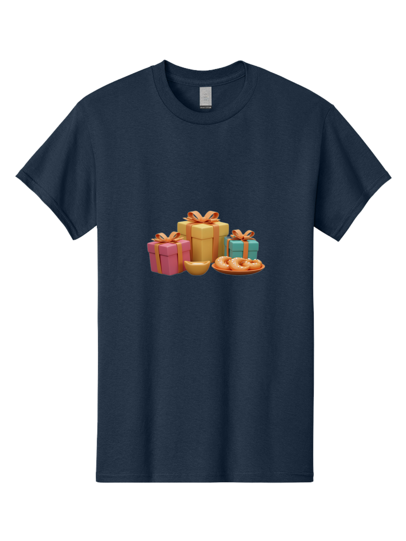 Gifts-And-Donuts Men'S Graphic Tee, 100% Cotton, Comfortable Casual Summer Wear, Machine Washable, Colorful Gift Boxes, Donut Treats, Sweet Delights, Tasty Desserts, Celebratory Gifts, Gift Wrapping, Donut Plate, Glazed Donuts, Sweet Tooth, Bad147